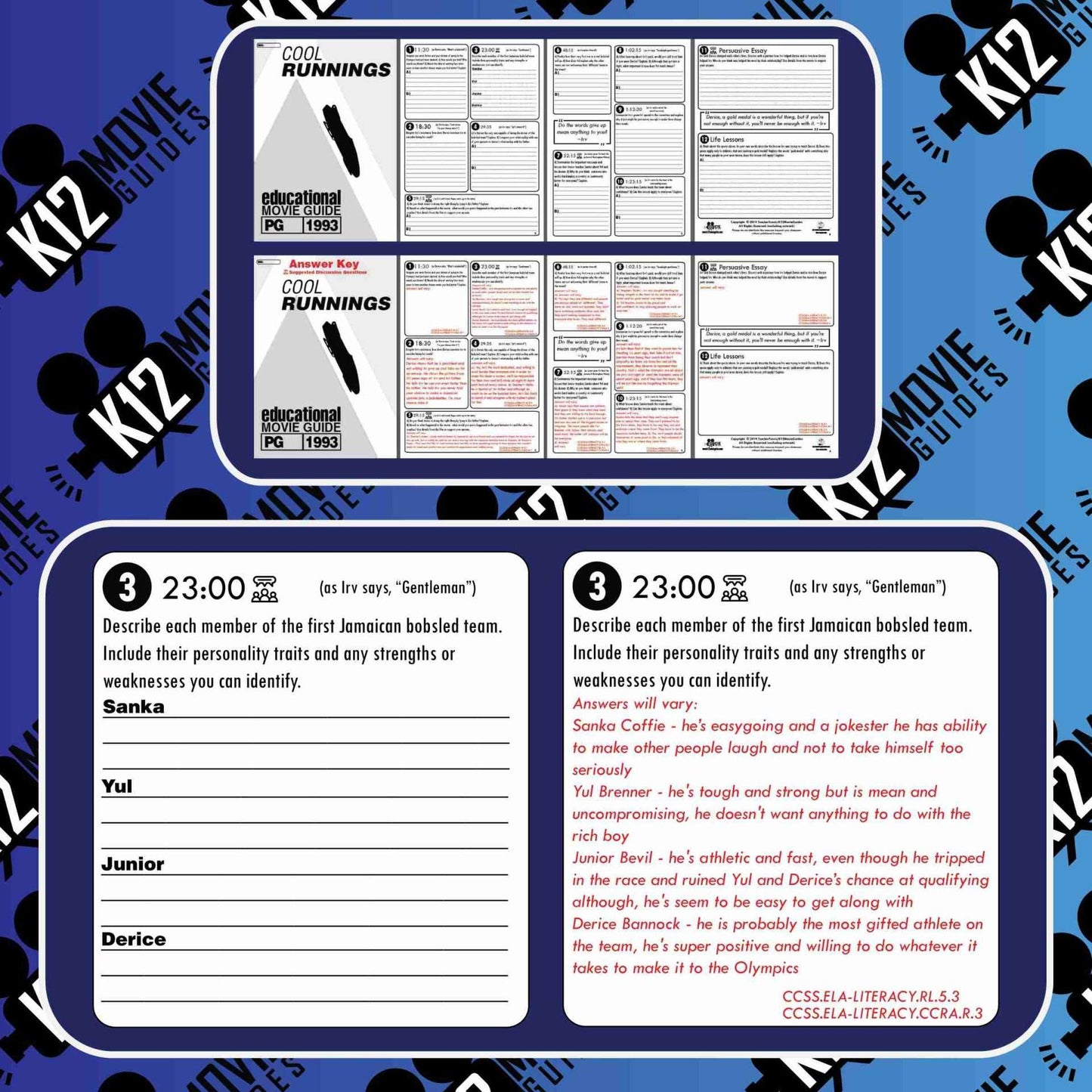 Cool Runnings Movie Guide | Questions | Worksheet | Google Slides (PG - 1993) Sample