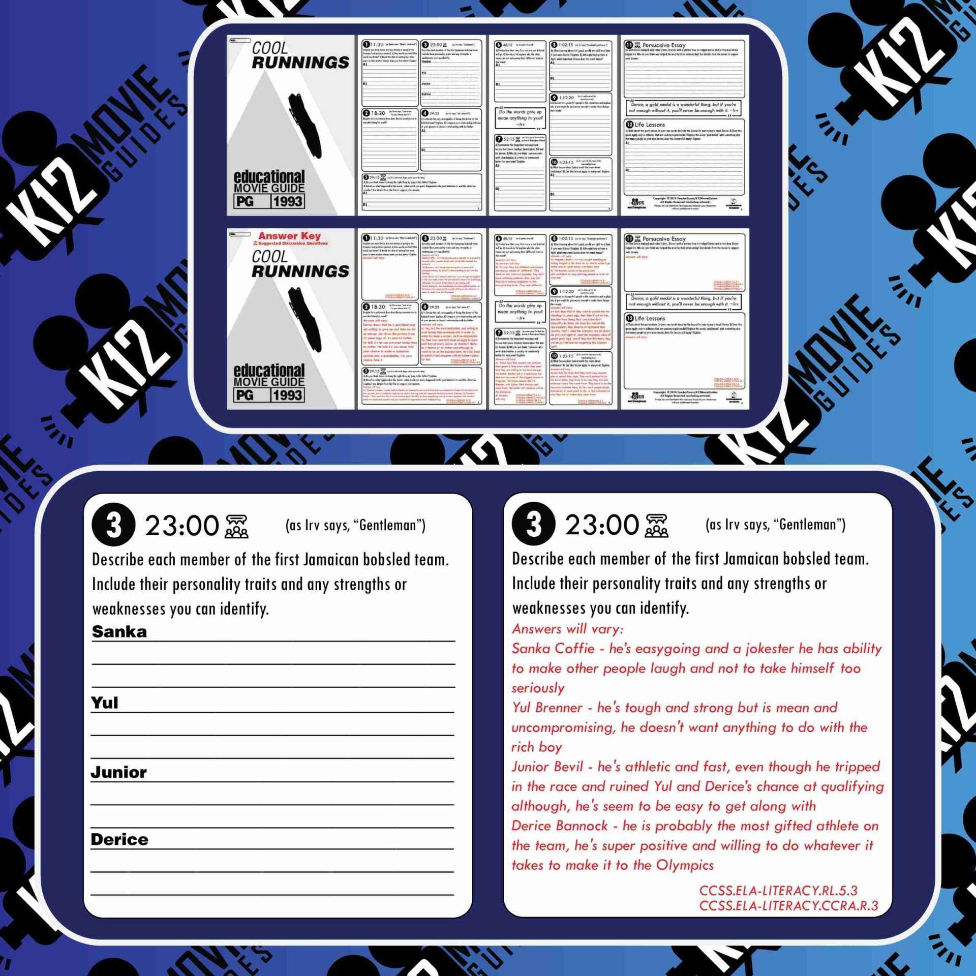Cool Runnings Movie Guide | Questions | Worksheet | Google Slides (PG - 1993) Sample