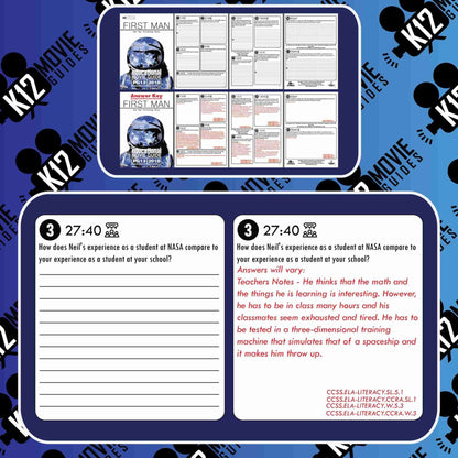 First Man Movie Guide | Questions | Worksheet | Google Form (PG13 - 2018) Free Sample