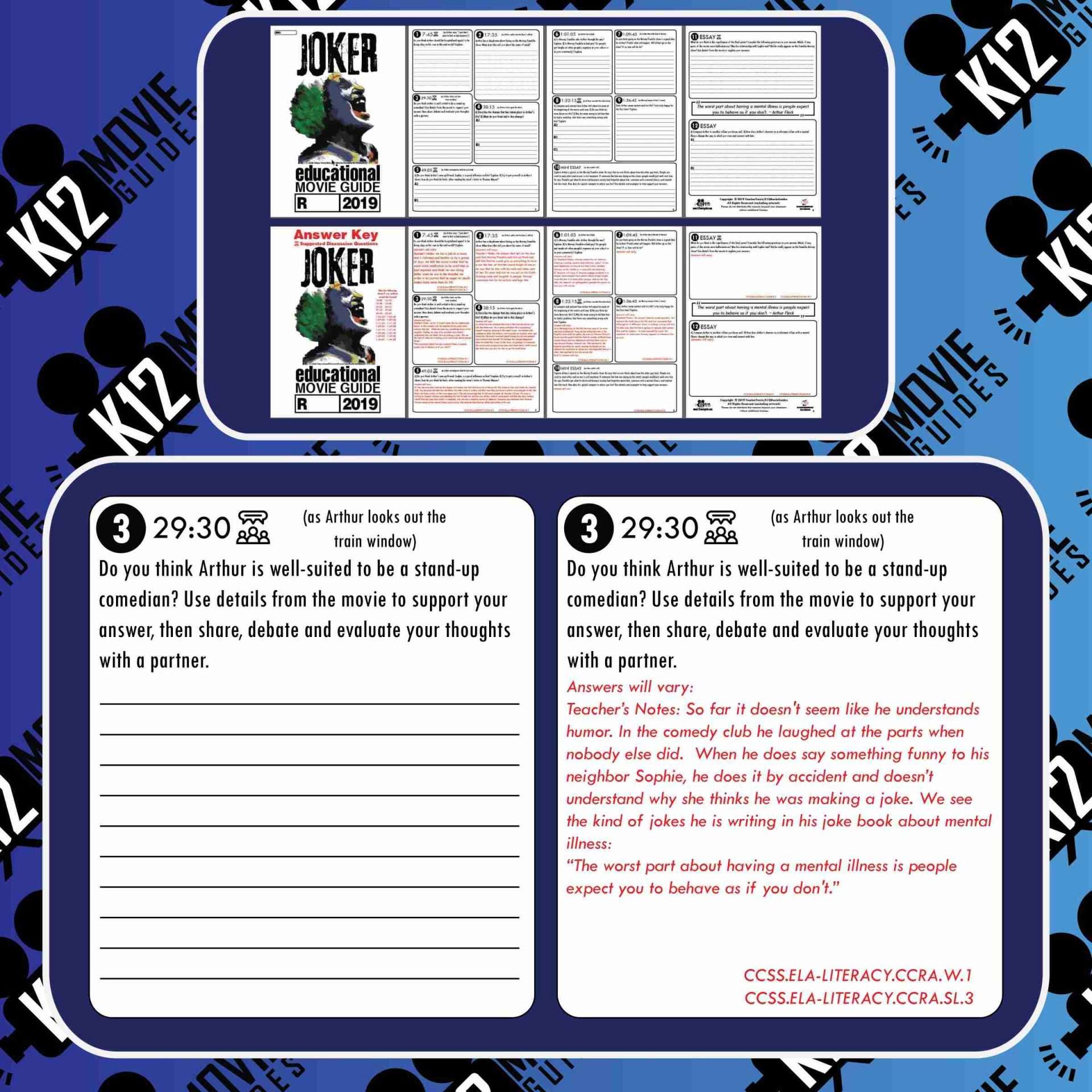 Joker Movie Guide | Questions | Worksheet (R - 2019) Free Sample