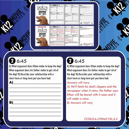 A Dog's Purpose Movie Guide | Questions | Worksheet (PG - 2017) Free Sample