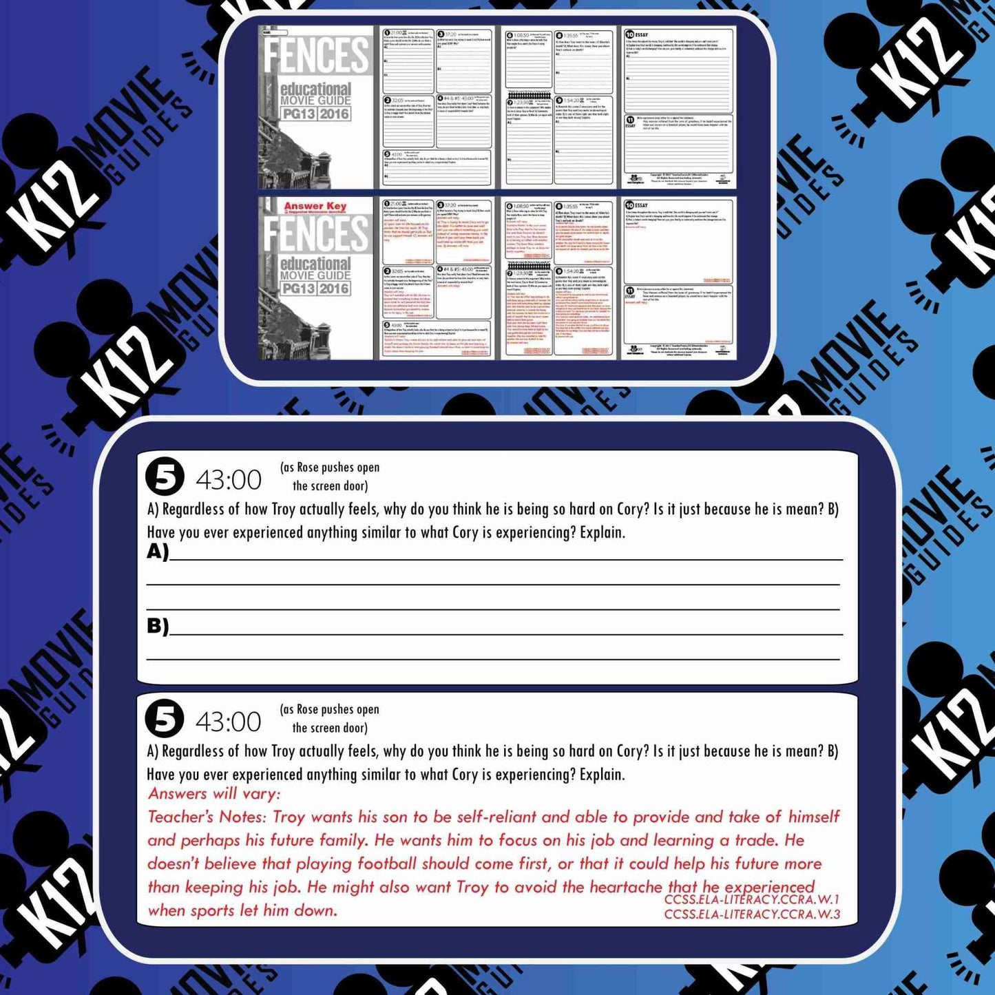 Fences Movie Viewing Guide | Questions | Worksheet | Google Forms (PG13 - 2016) Free Sample