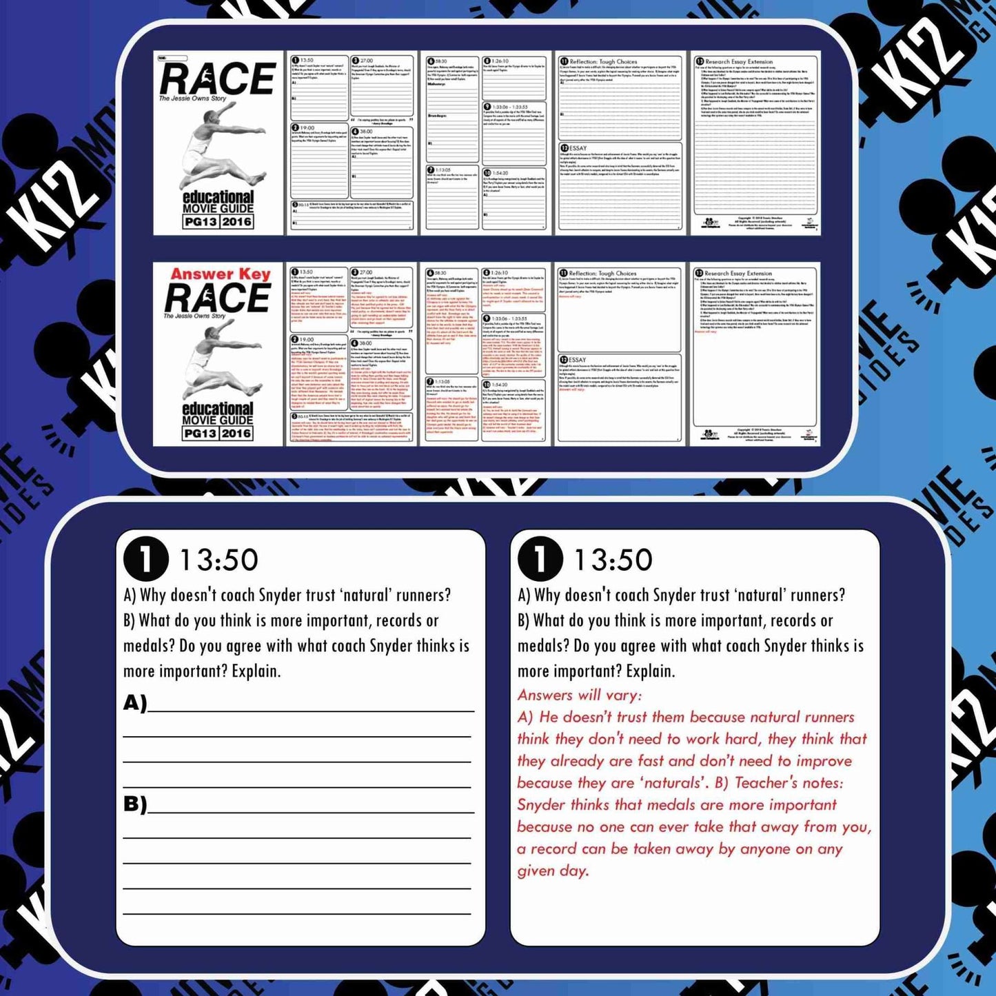 Race (Jessie Owens Story) Movie Guide | Questions | Worksheet (PG13 - 2016) Sample