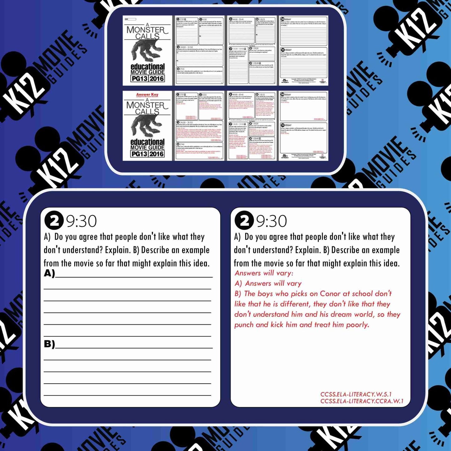 A Monster Calls Movie Guide | Questions | Worksheet | Google Slide (PG13 - 2016) Sample