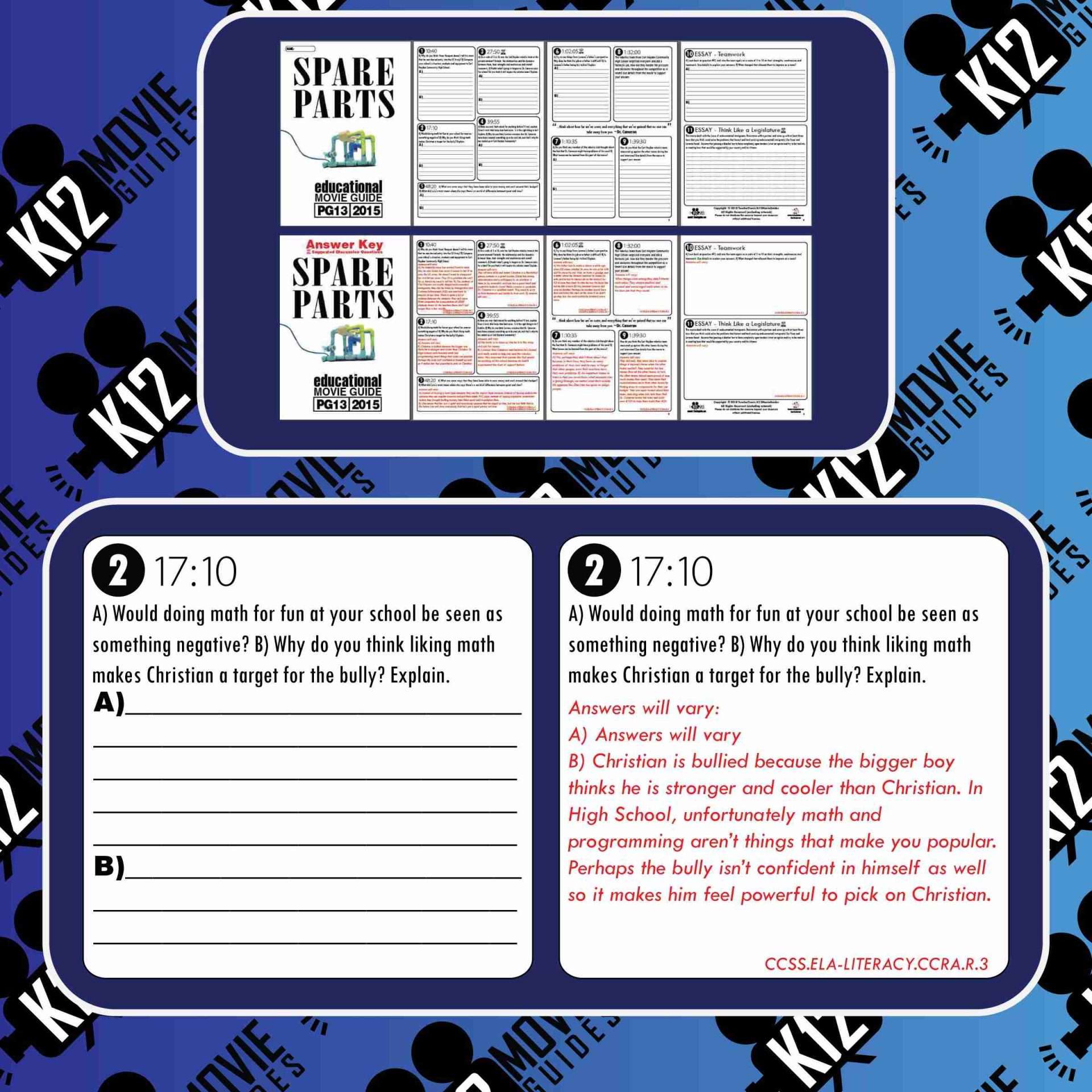 Spare Parts Movie Guide | Questions | Worksheet | Google Forms (PG13 - 2015) Free Sample