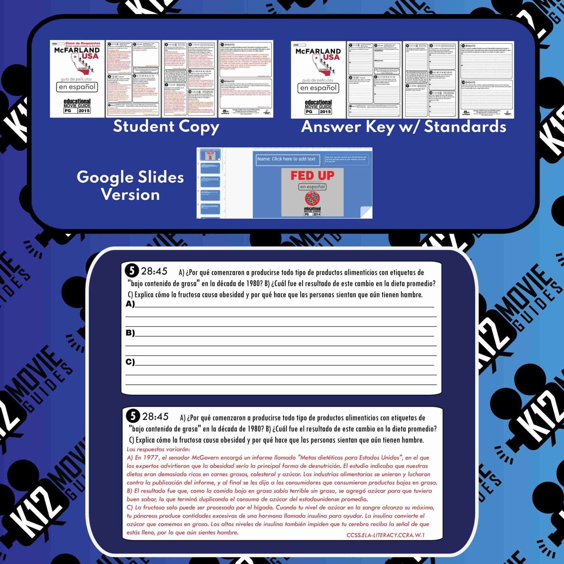 Fed Up Documentary Movie Guide | Questions | Worksheet | Google Formats (PG - 2014) Sample