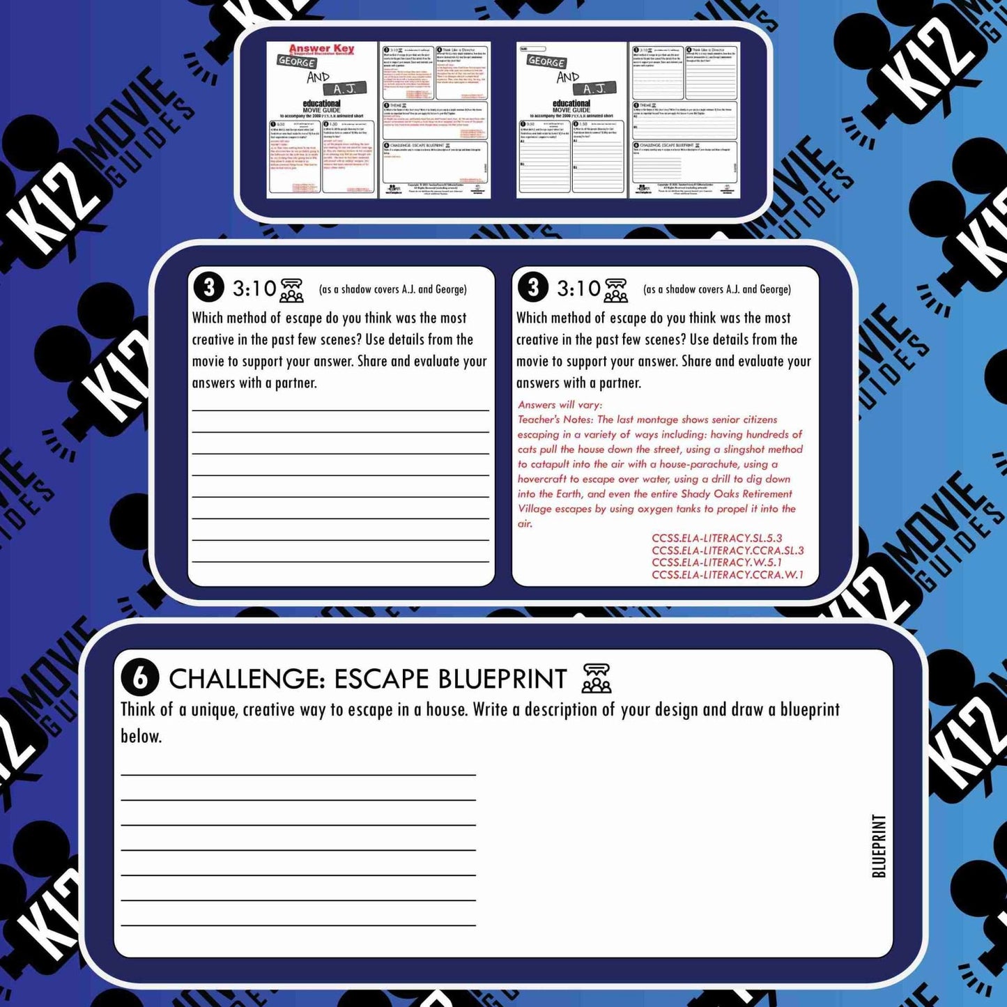 George and A.J. Pixar Short Video Guide | Questions | Worksheet | Google (2009) Sample