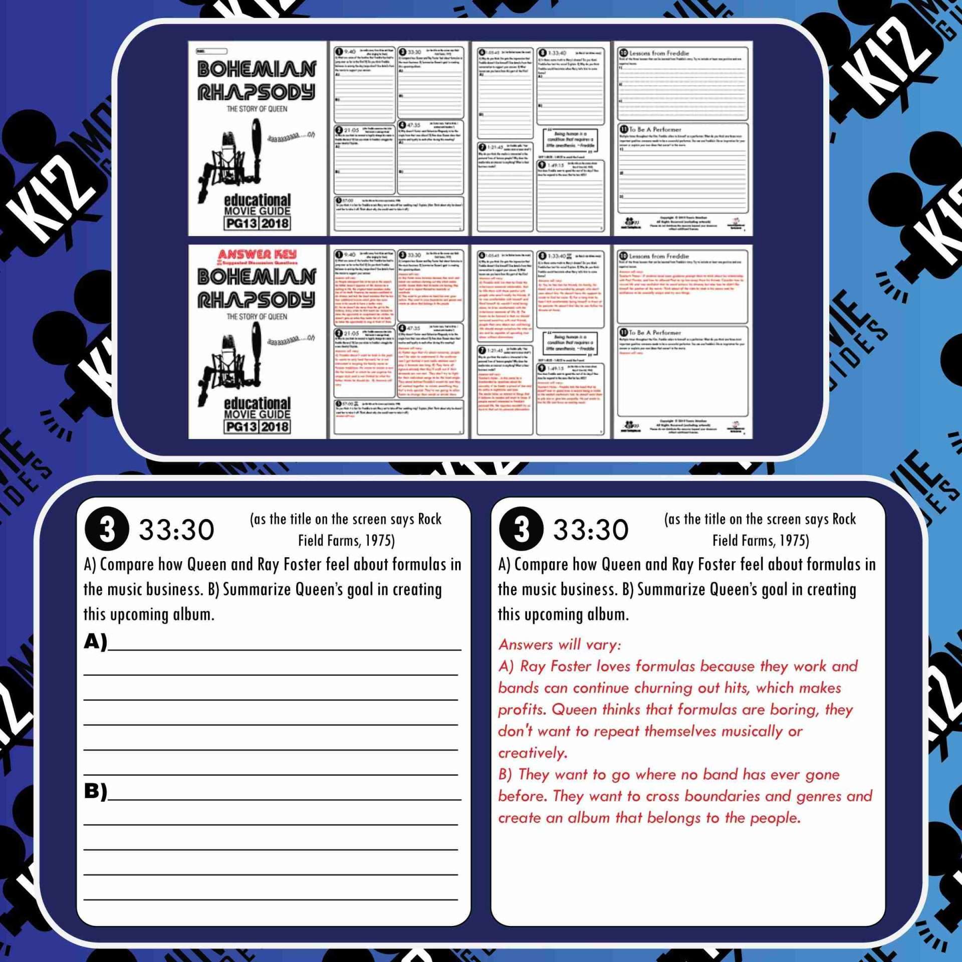 Bohemian Rhapsody Movie Guide | Questions | Worksheet (PG13 - 2018) Free Sample