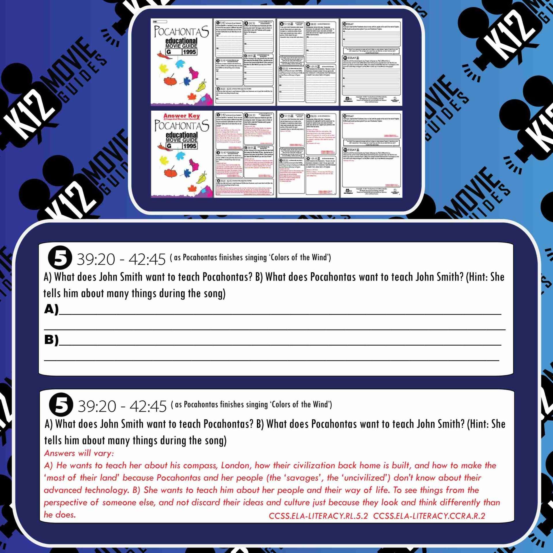Pocahontas Movie Guide | Questions | Worksheet | Google Form (G - 1995) Free Sample