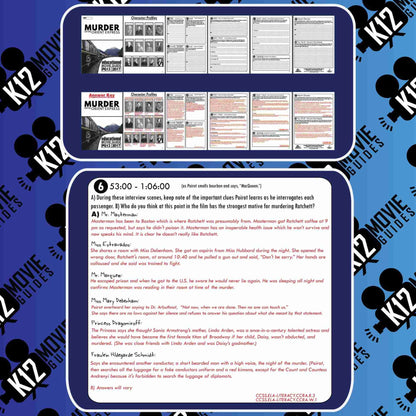 Murder on the Orient Express Movie Guide | Worksheet | Character Analysis (PG13 - 2017) Sample