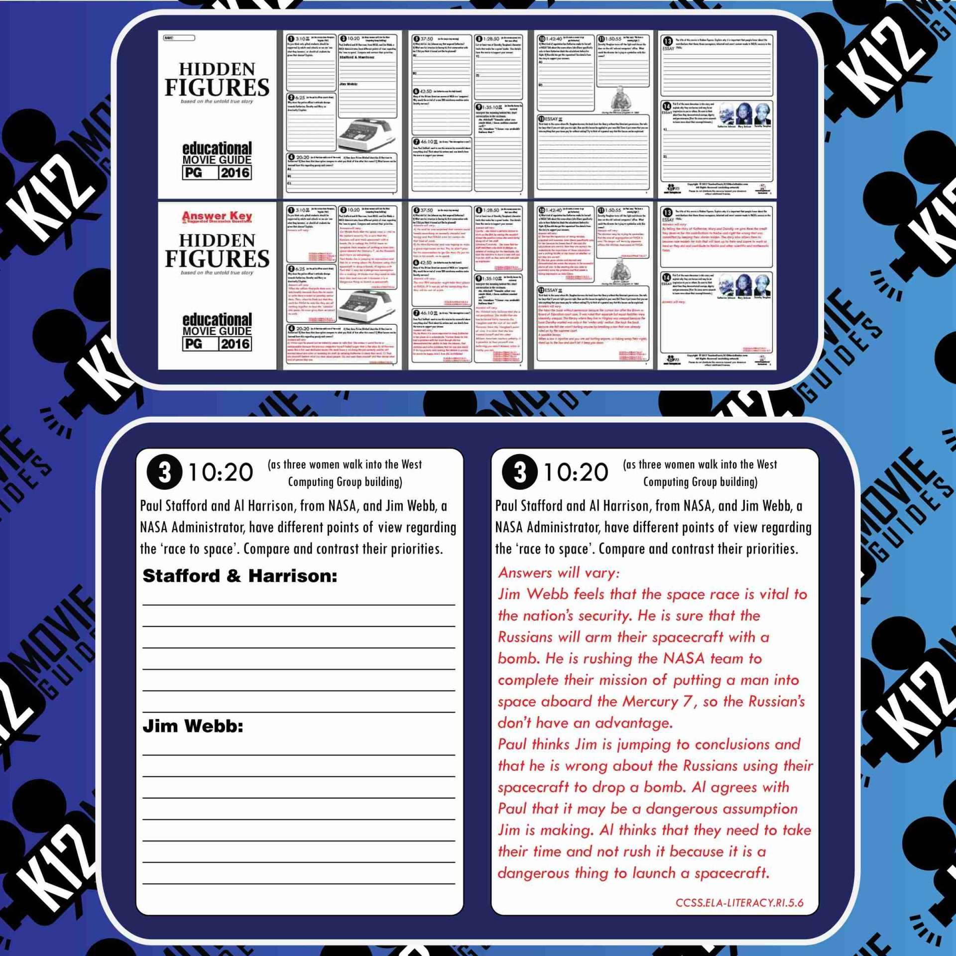 Hidden Figures Movie Guide | Questions | Worksheet | Google Formats (PG - 2016) Sample