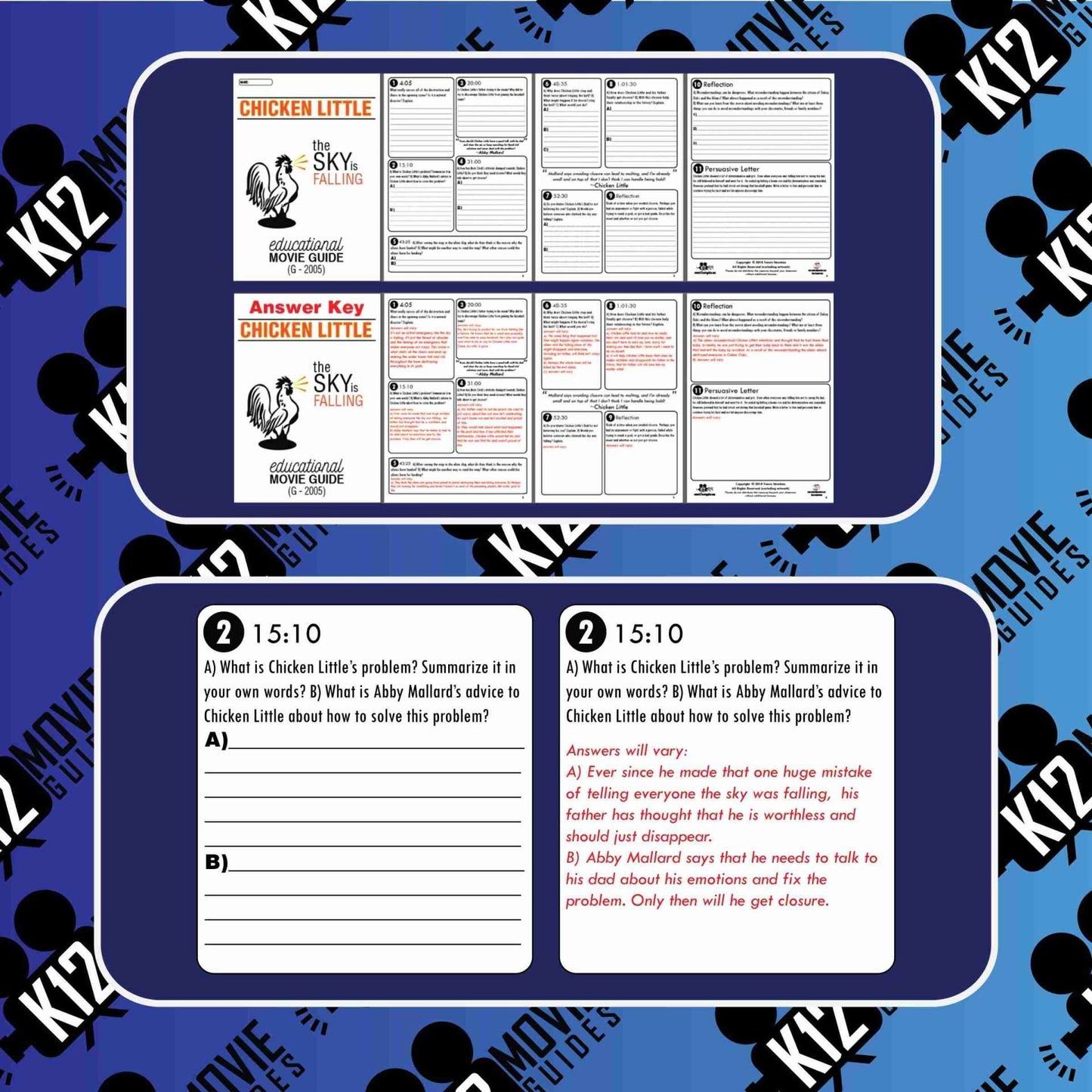 Chicken Little Movie Guide | Questions | Worksheet (G - 2005) Sample