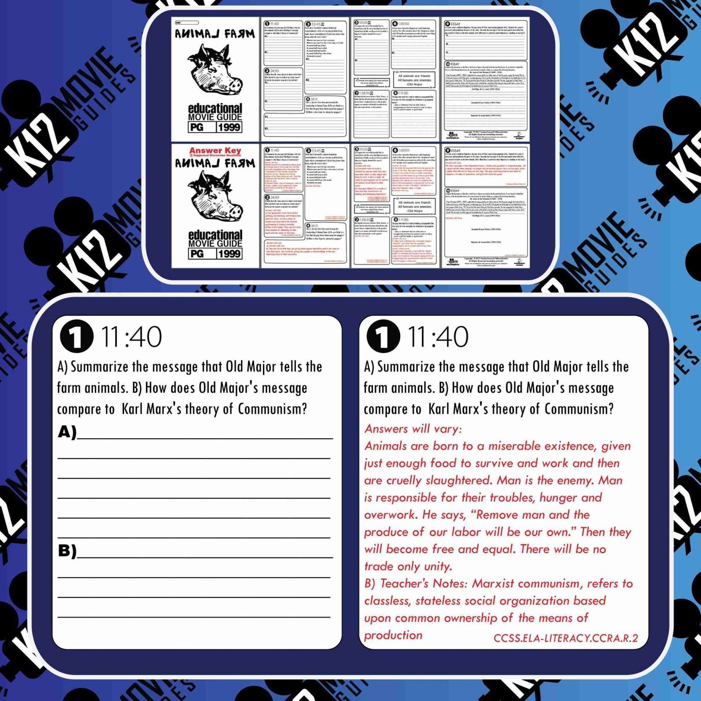 Animal Farm Movie Viewing Guide | Questions | Worksheet | Google Form (PG-1999) Free Sample