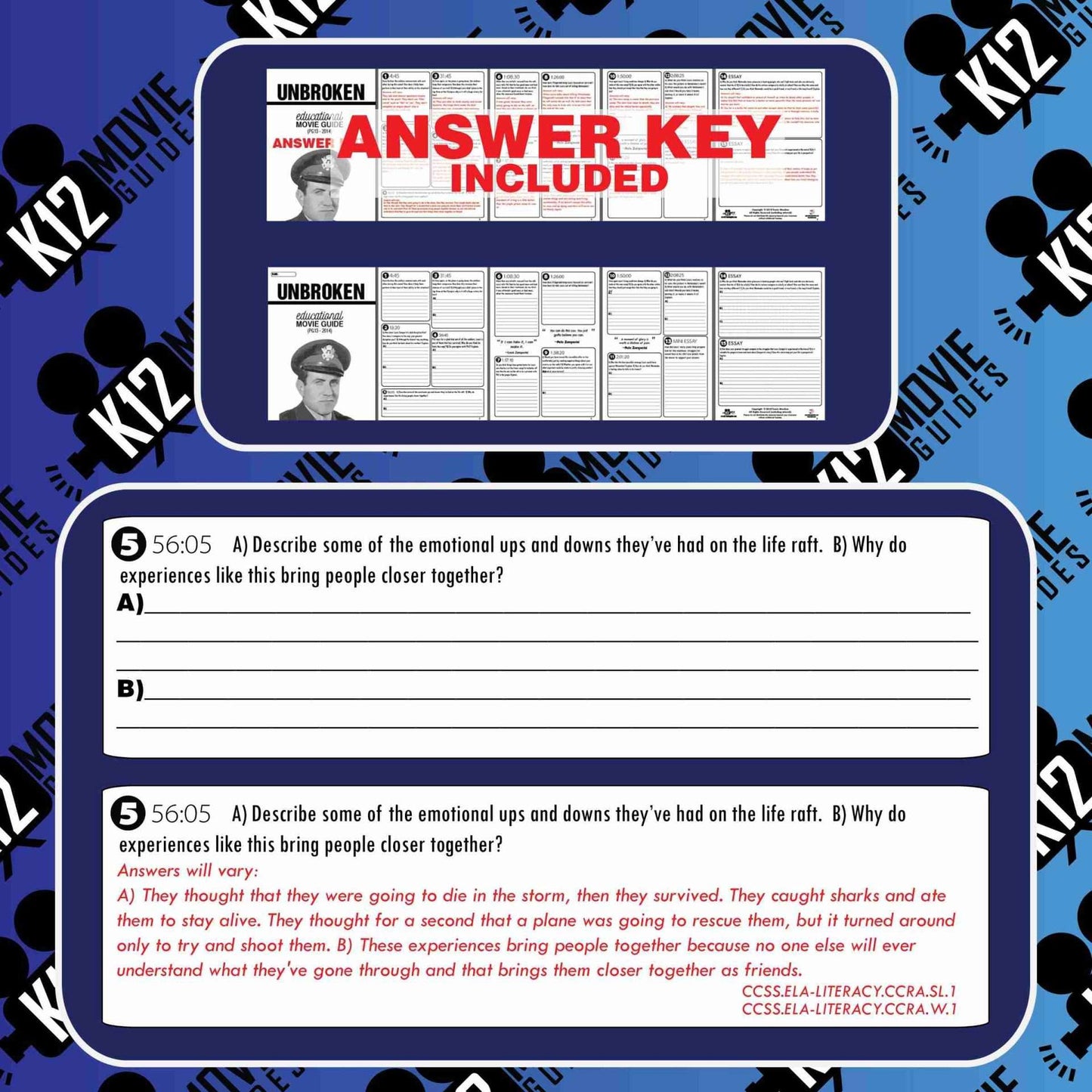 Unbroken Movie Guide | Questions | Worksheet | Google Slides (PG13 - 2014) Sample