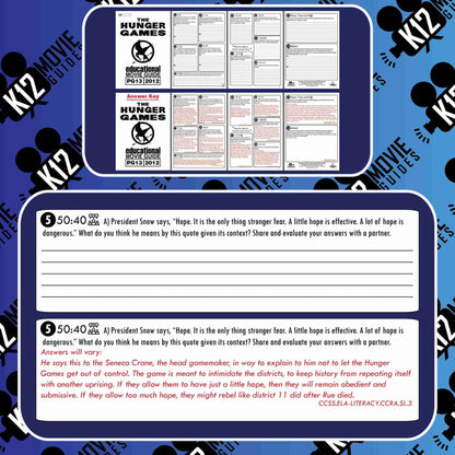 The Hunger Games Movie Guide | Questions | Worksheet (PG13 - 2012) Free Sample
