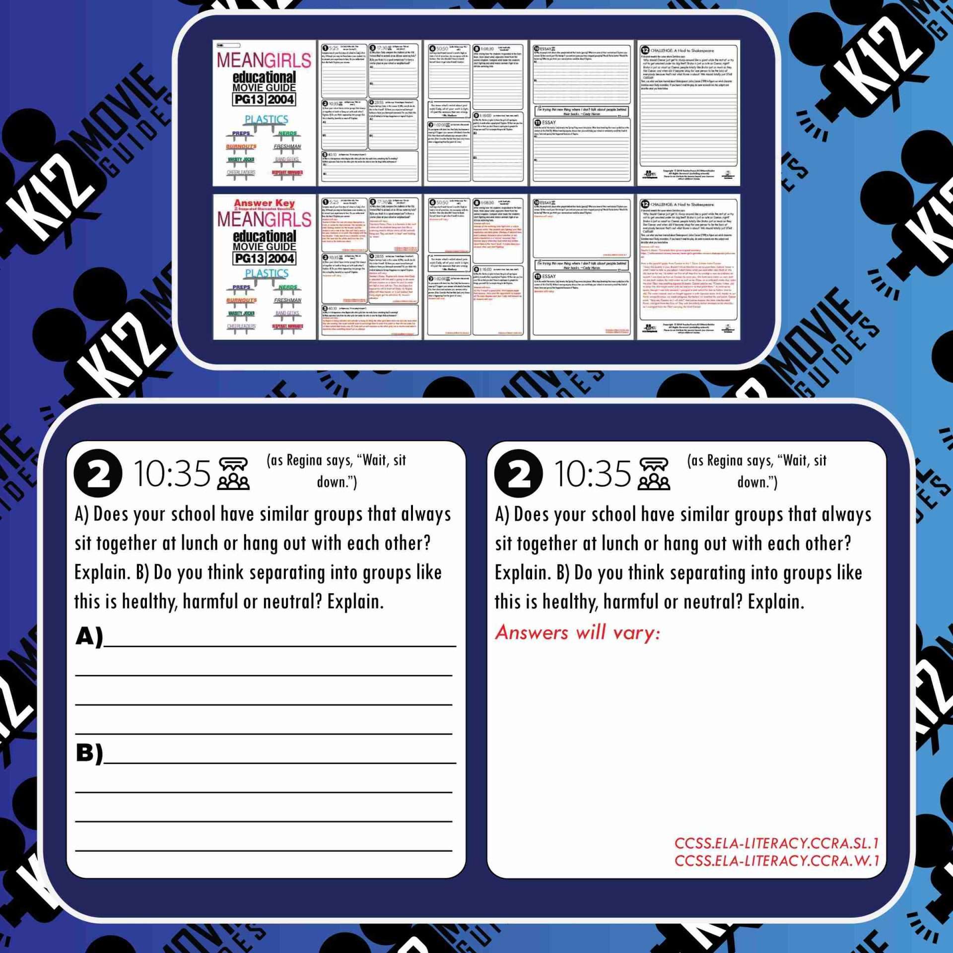 Mean Girls Movie Guide | Questions | Worksheet | Google Forms (PG13 - 2004) Free Sample