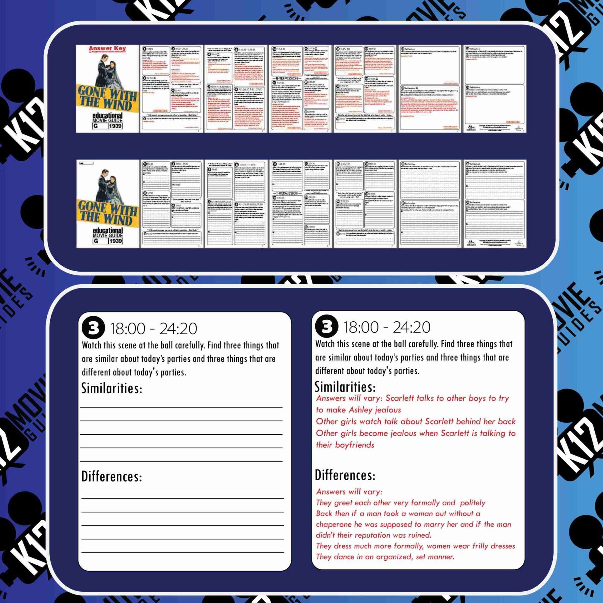 Gone With the Wind Movie Guide | Questions | Worksheet | Google (G - 1939) Sample