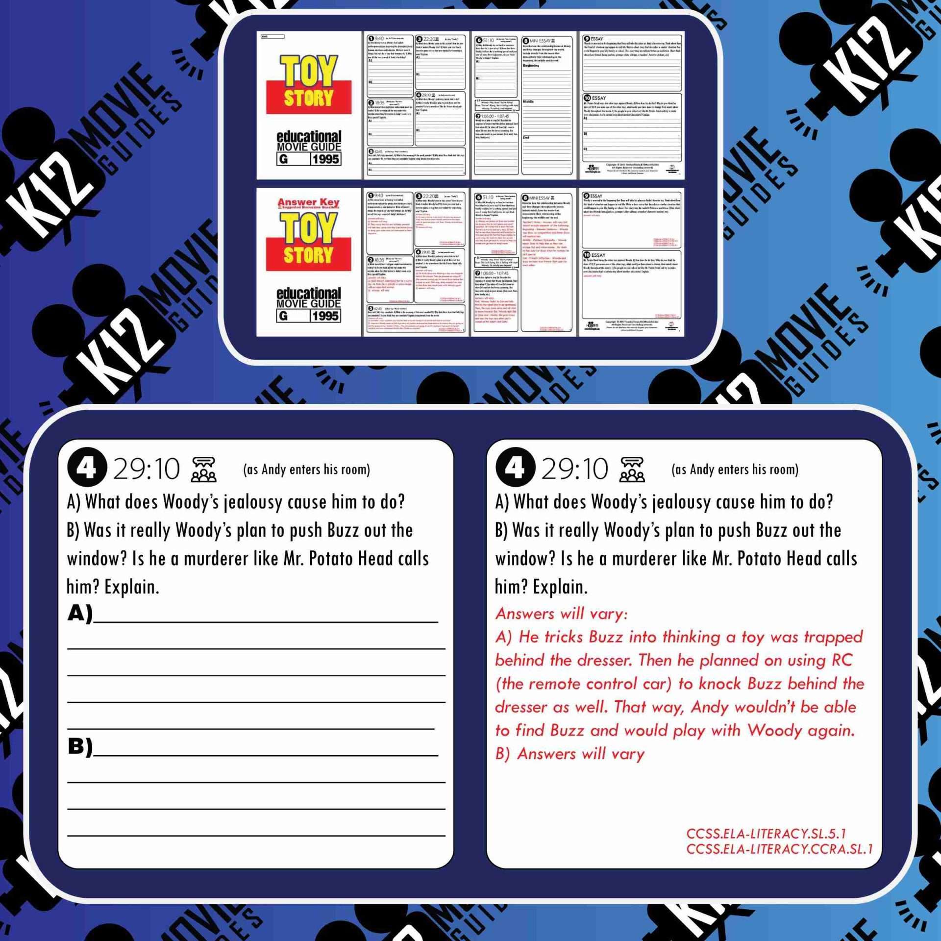 Toy Story Movie Guide | Questions | Worksheet | Google Form (G - 1995) Free Sample