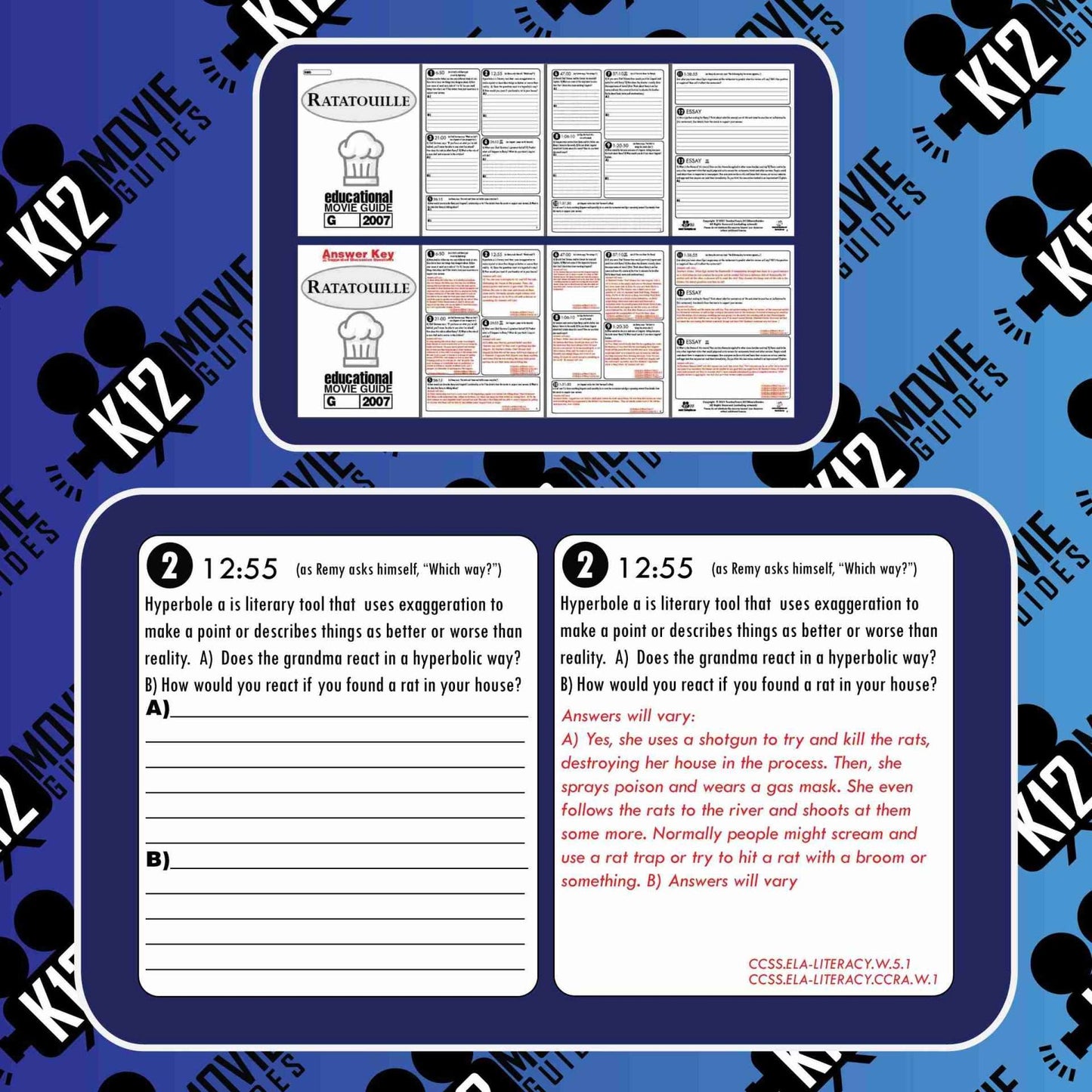 Ratatouille Movie Guide | Worksheet | Questions | Google (G - 2007) Sample