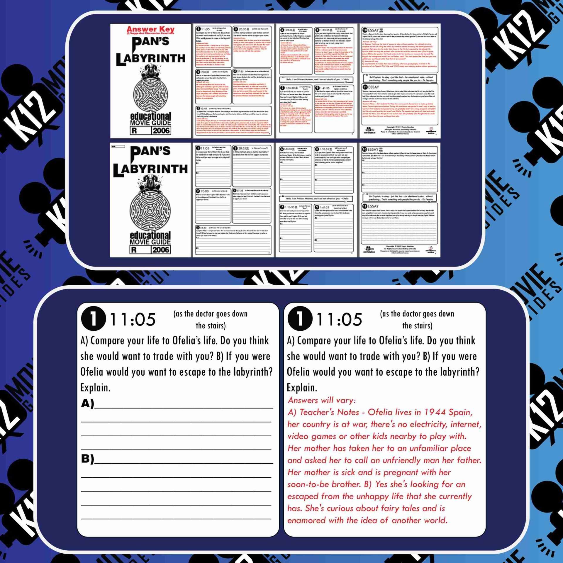 Pan's Labyrinth Movie Guide | Questions | Worksheet (R - 2006) Free Sample