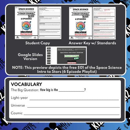 Free | Crash Course Kids | Space Science - Intro to Stars - YouTube Guide Sample
