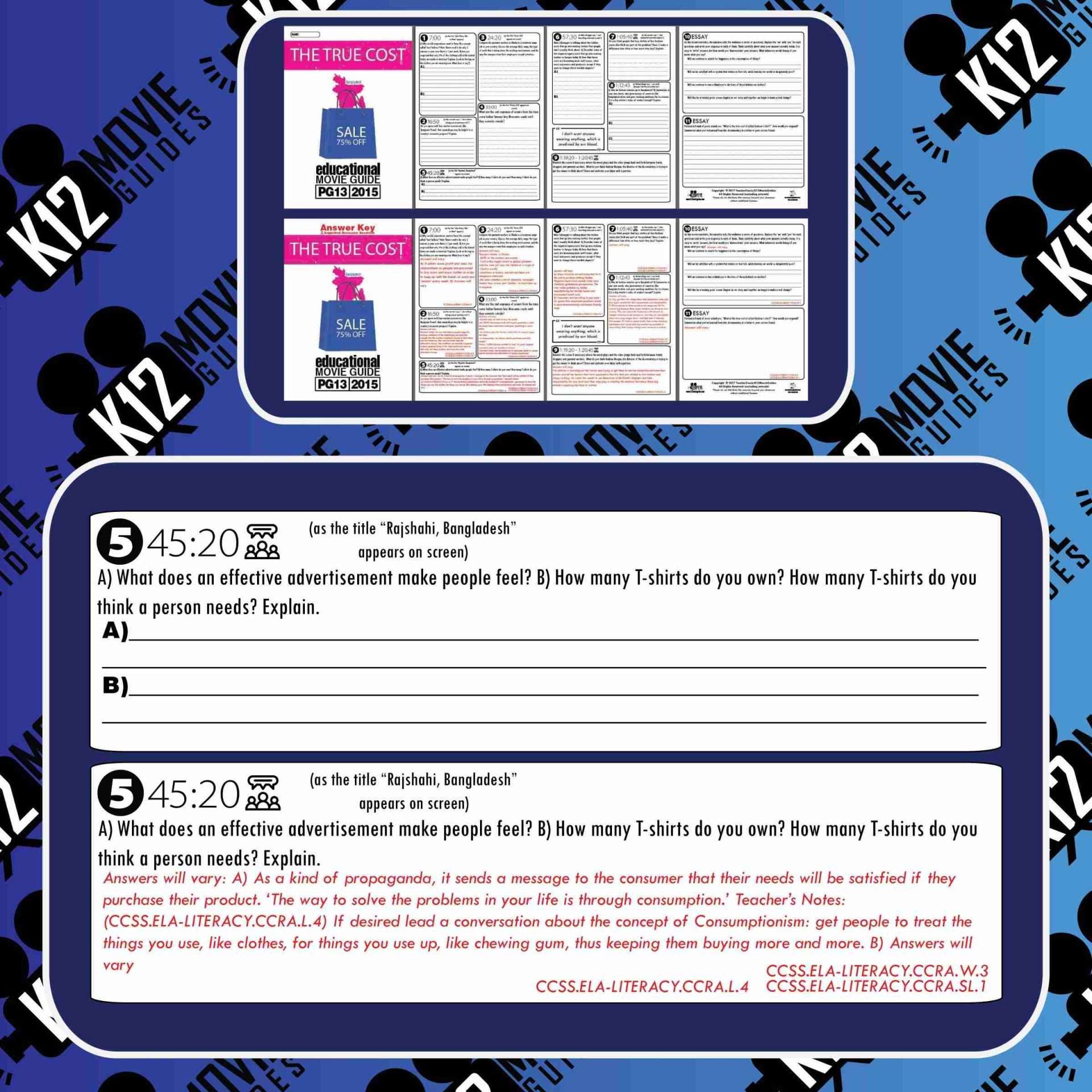 The True Cost Documentary Movie Guide | Questions | Google Forms (PG13 - 2015) Free Sample