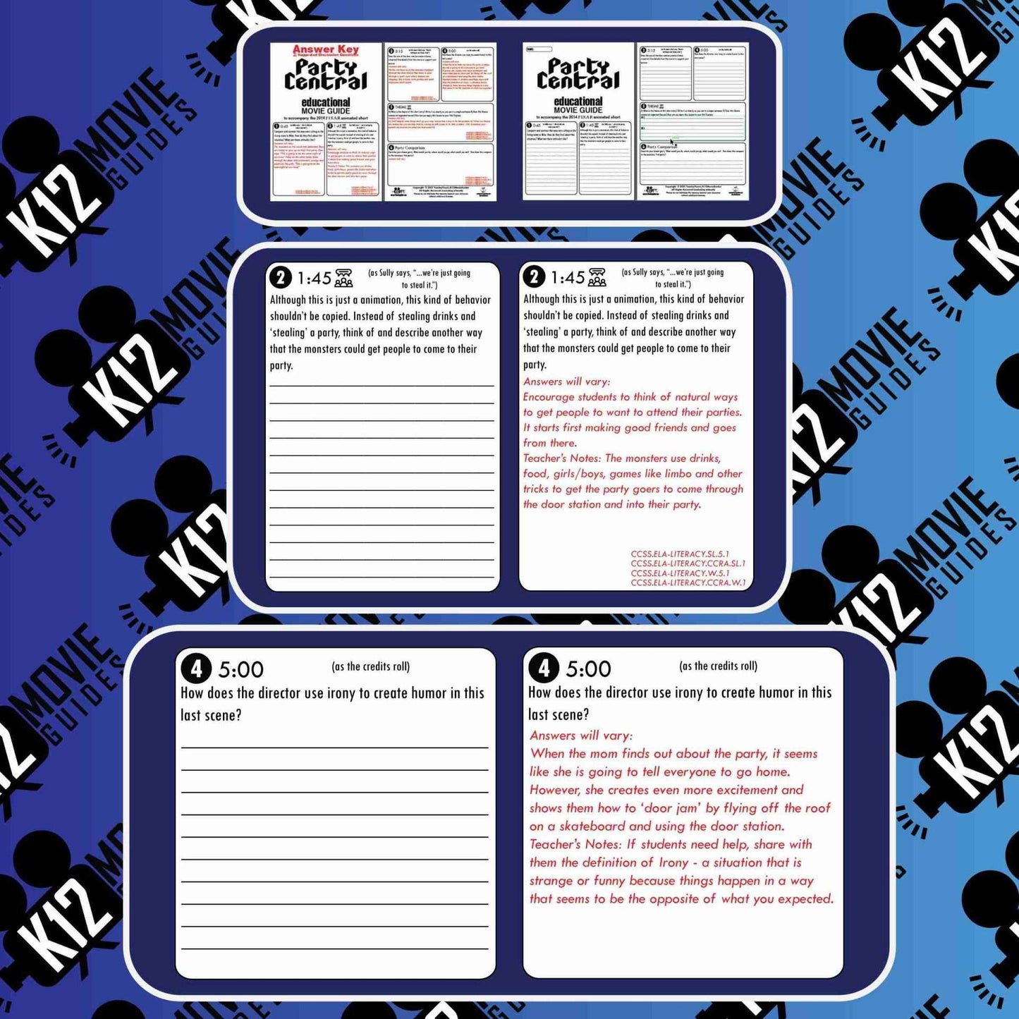 Party Central Pixar Short Video Guide | Questions | Worksheet (PG - 2014) Sample