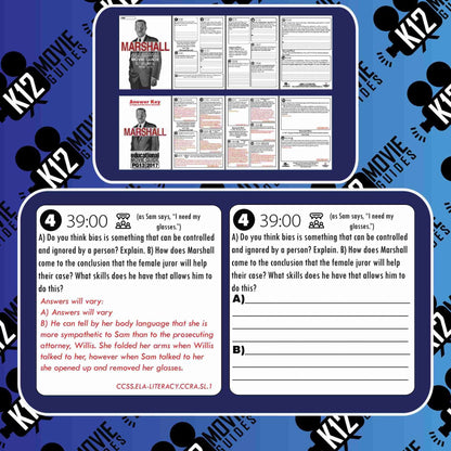 Marshall Movie Guide | Worksheet | Questions (PG13 - 2017) [Thurgood Marshall] Free Sample