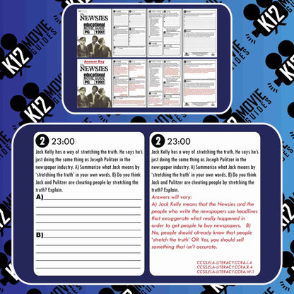 Newsies Movie Guide | Questions | Worksheet | Google Form (PG - 1992) Free Sample