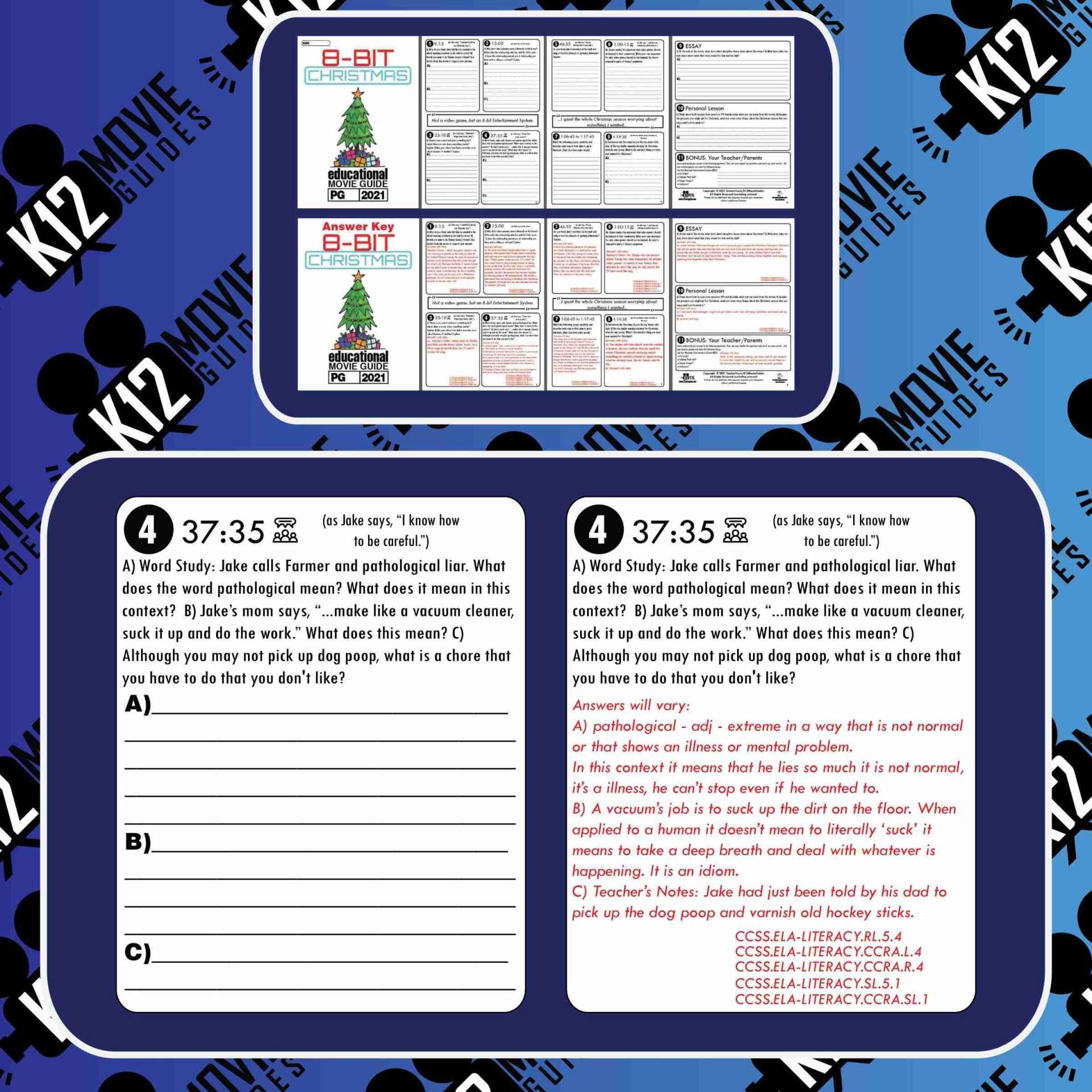 8-Bit Christmas Movie Guide | Worksheet | Questions | Google Slides (PG - 2021) Sample