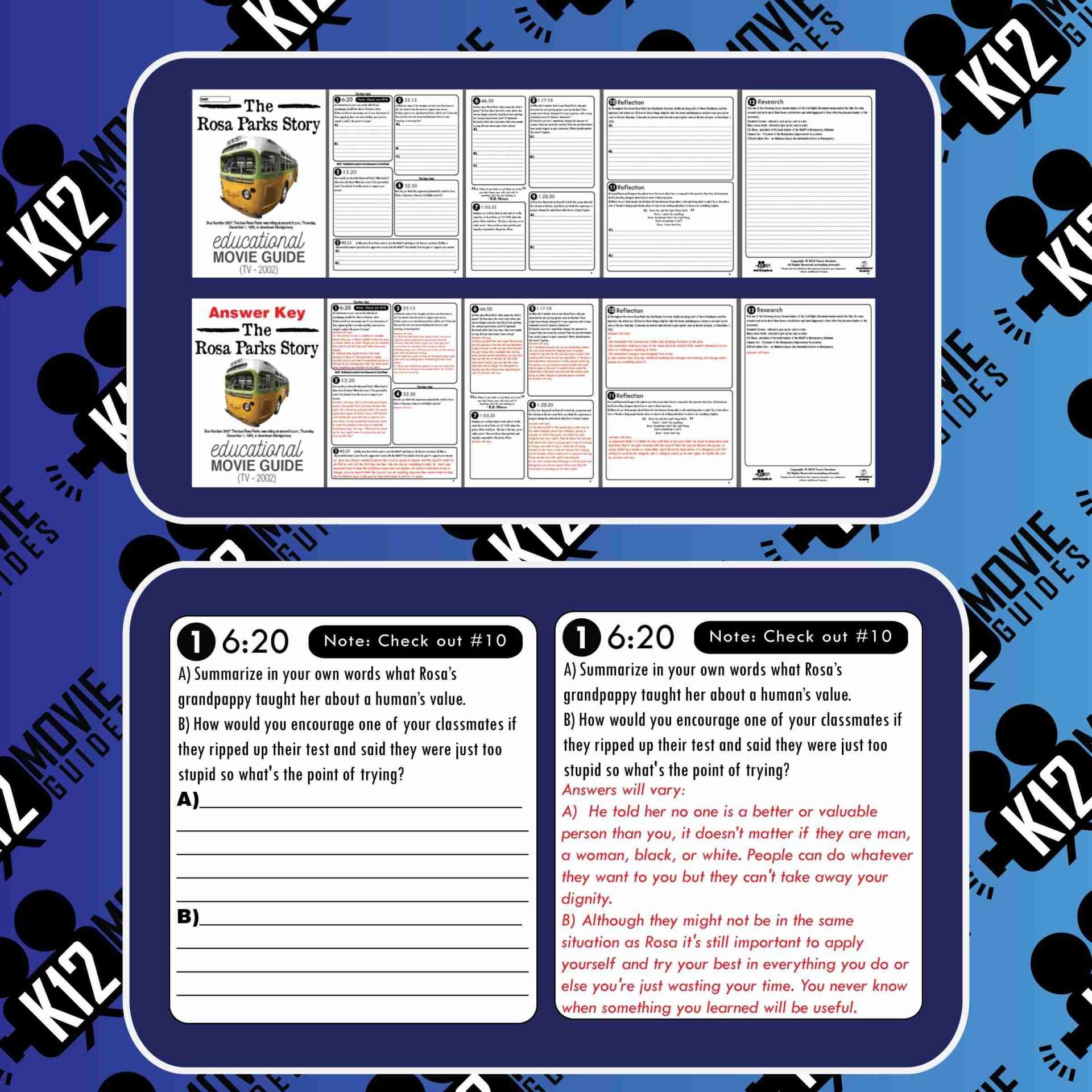 The Rosa Parks Story Movie Guide | Questions | Worksheet (TV - 2002) Sample