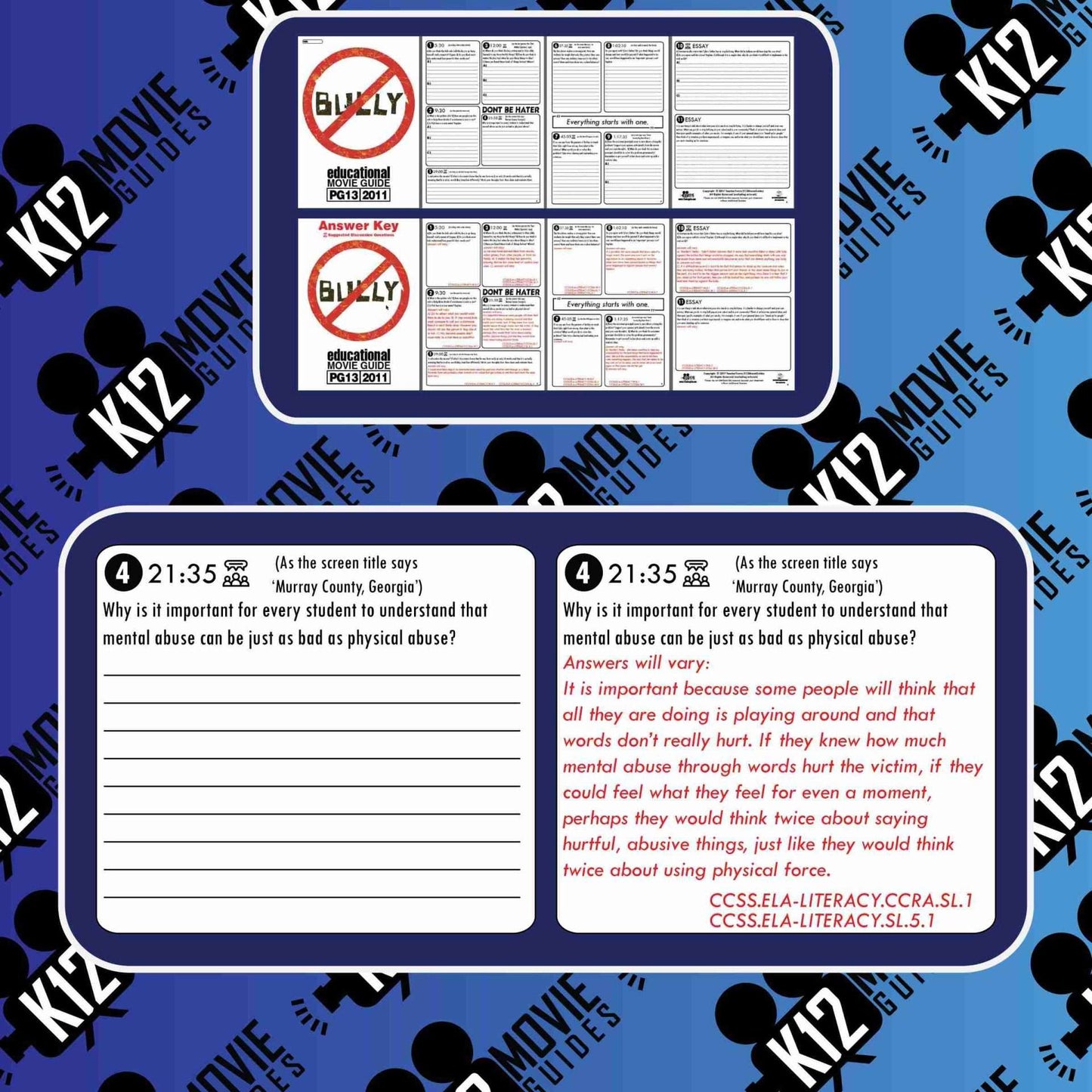 Bully Movie (Documentary) Guide | Questions | Worksheet (PG13 - 2011) Free Sample