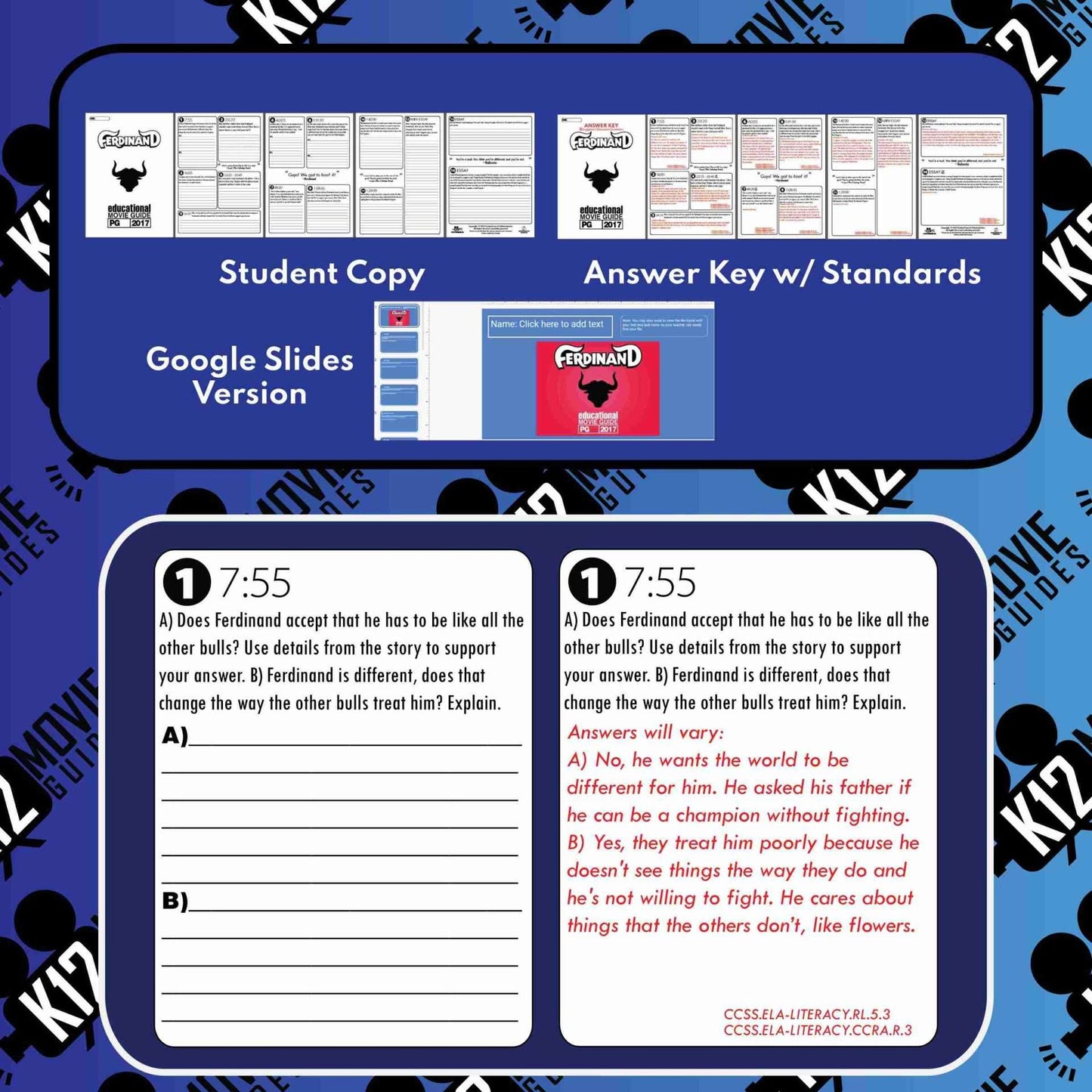 Ferdinand Movie Guide | Questions | Worksheet | Running of the Bulls (PG - 2017) Sample