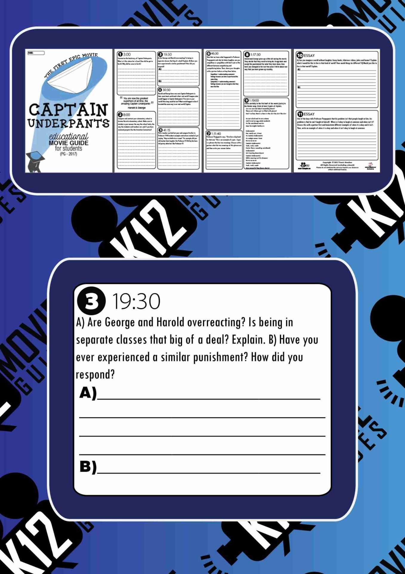 Captain Underpants Movie Guide Questions Sample