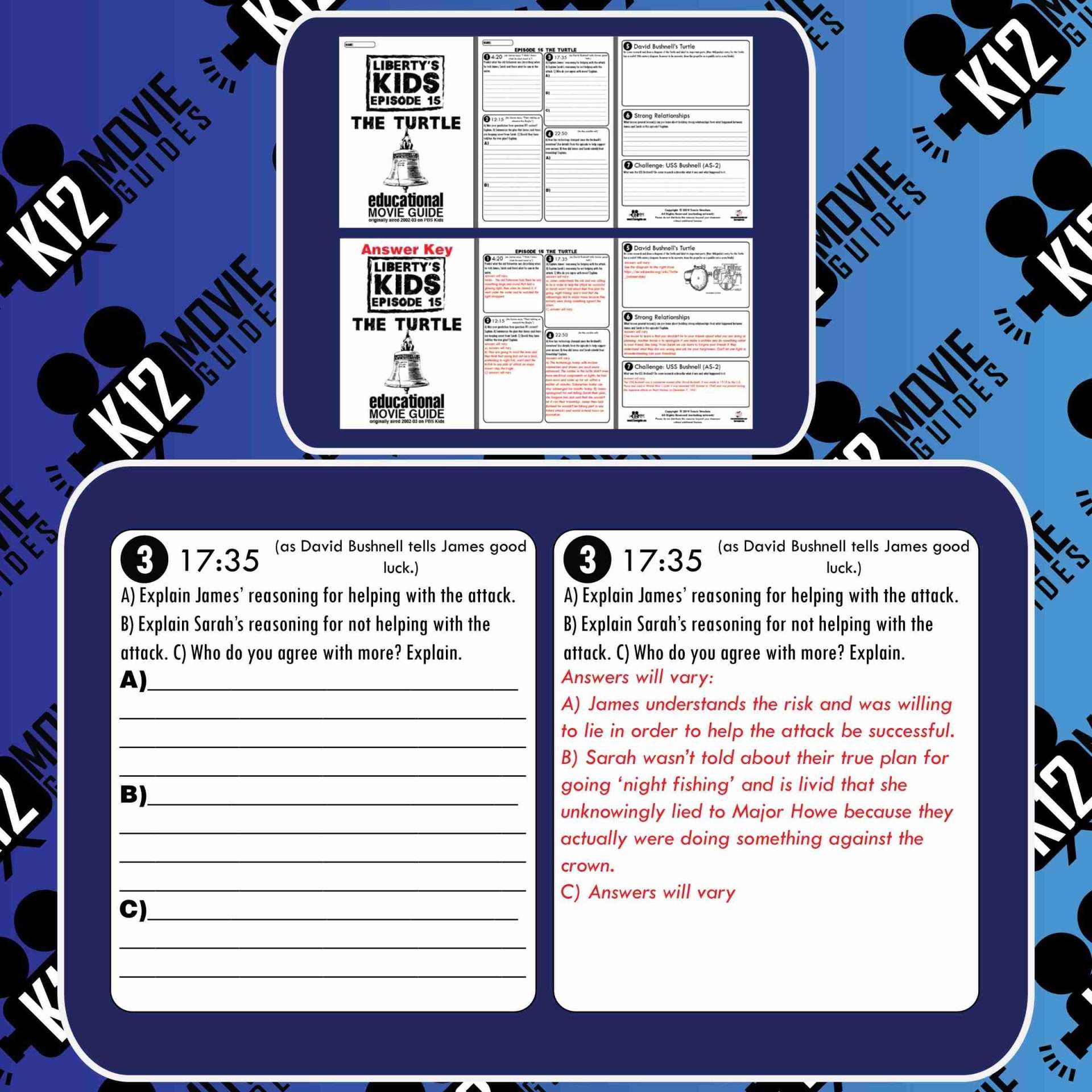 Liberty's Kids | The Turtle Episode 15 (E15) - Movie Guide | Worksheet | Free Sample