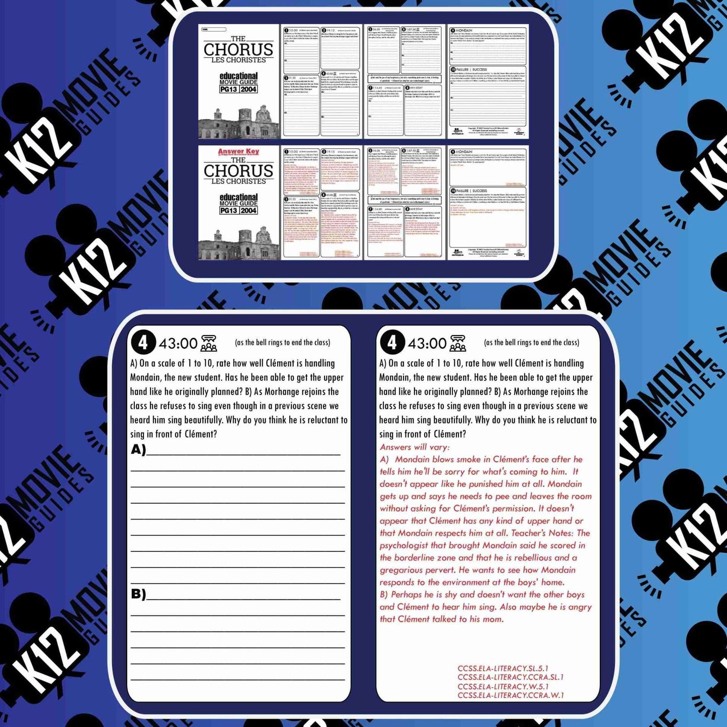 The Chorus (Les Choristes) Movie Guide | Worksheet | Questions | Google Slides (PG13 - 2004) Sample