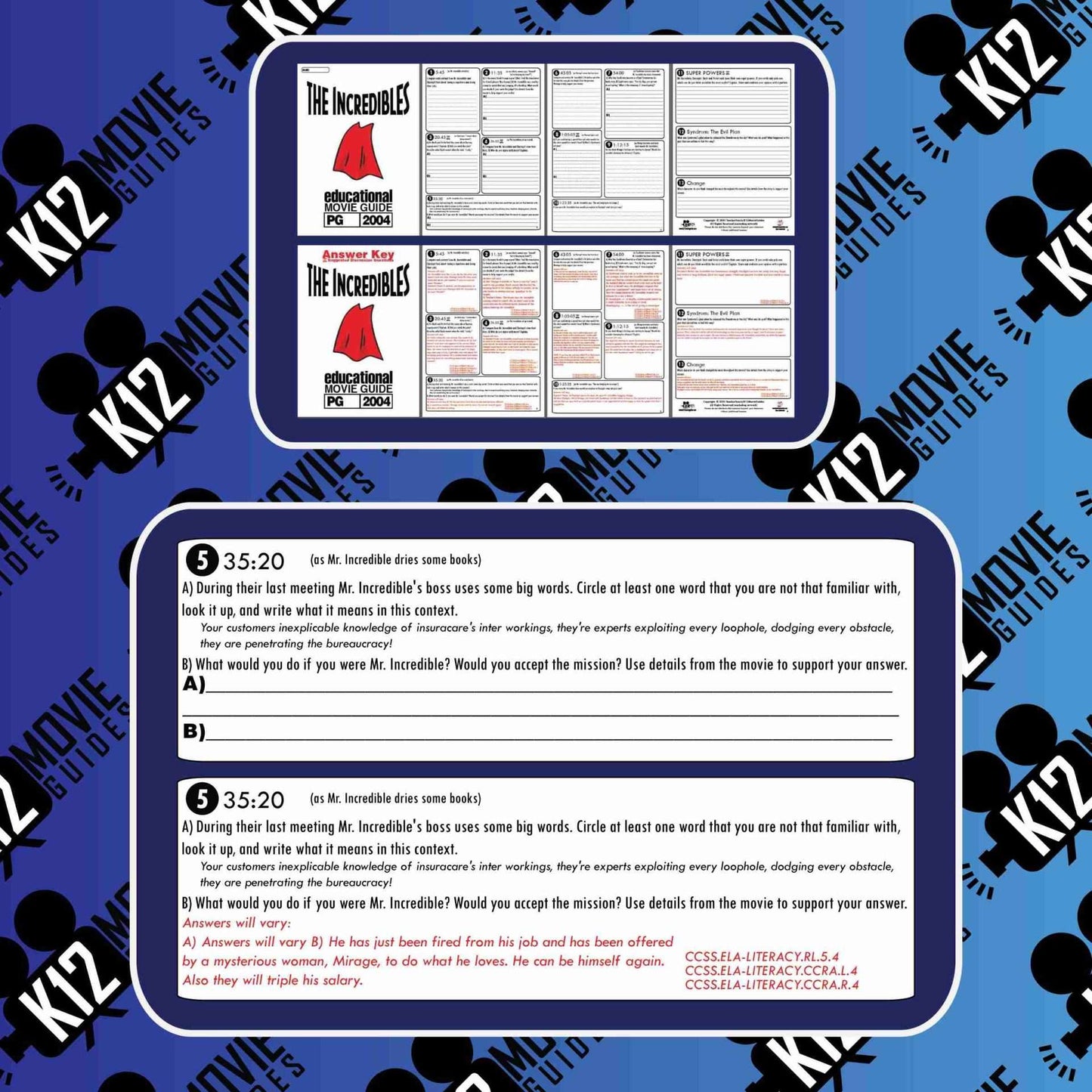 The Incredibles Movie Guide | Worksheet | Questions | Google (PG - 2004) Sample