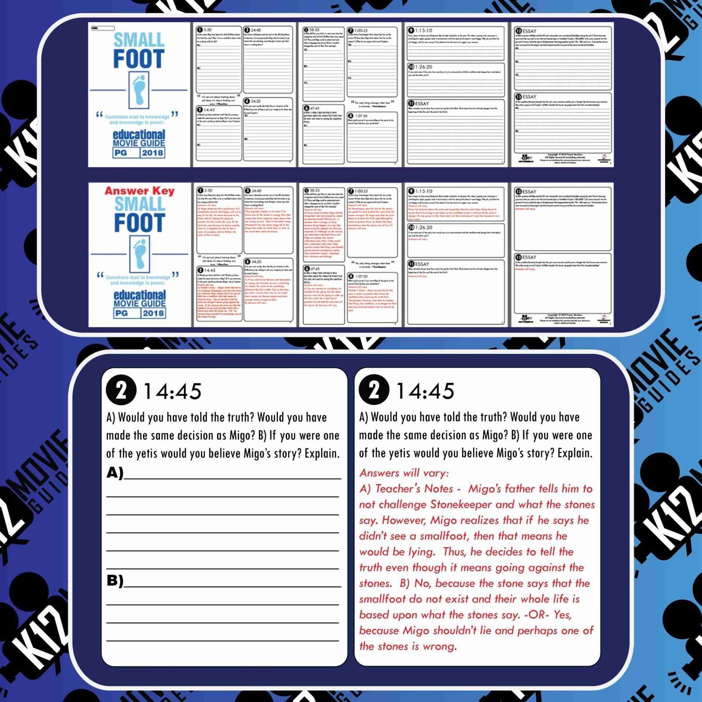 Smallfoot Movie Guide | Questions | Worksheet (PG - 2018) Sample