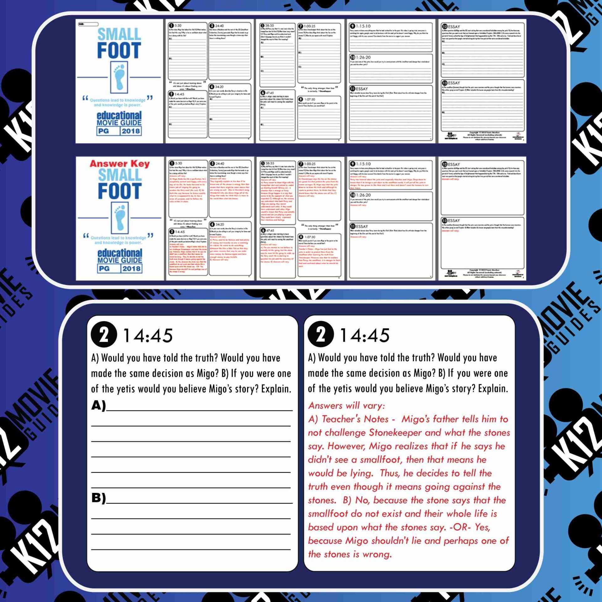 Smallfoot Movie Guide | Questions | Worksheet (PG - 2018) Sample