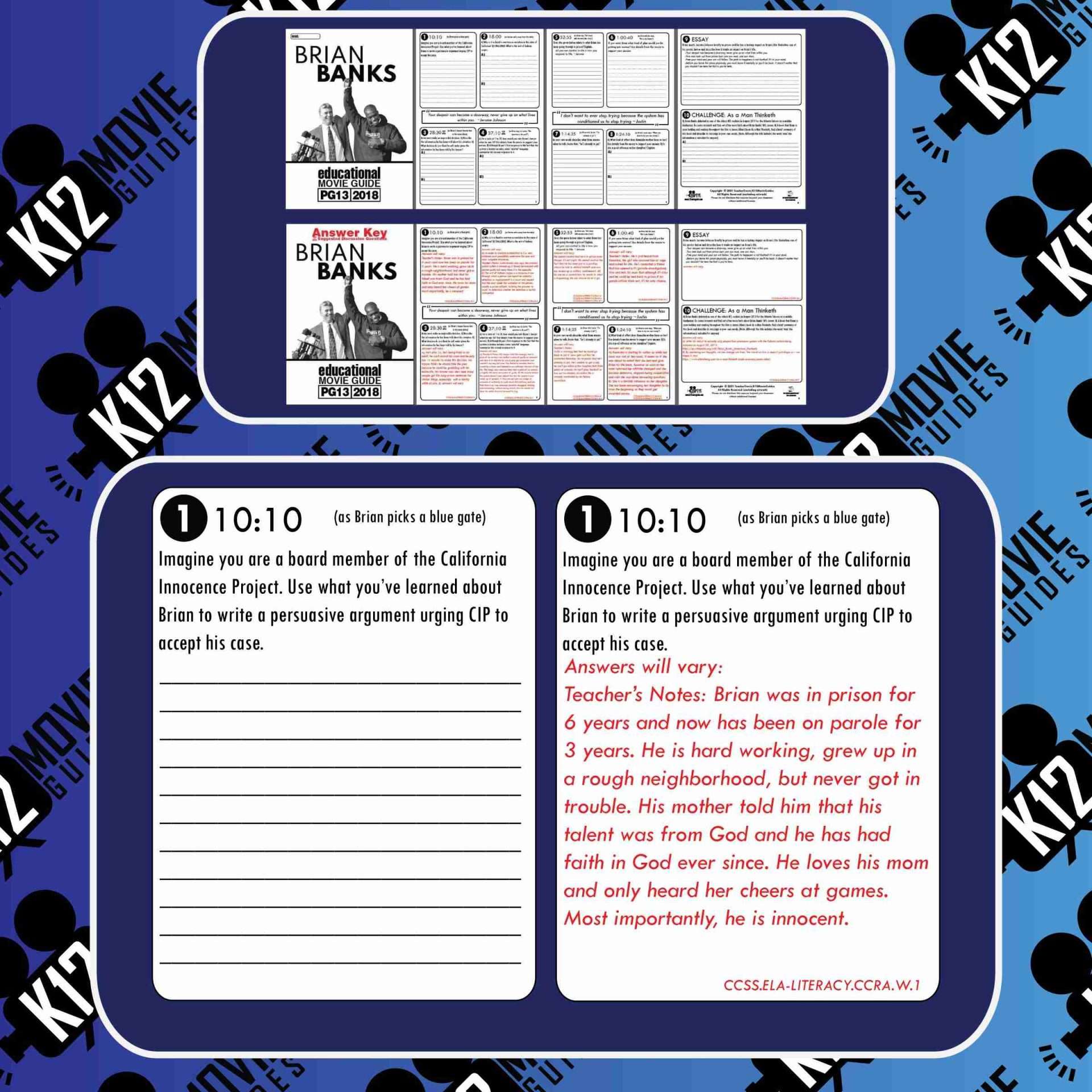 Brian Banks Movie Guide | Worksheet | Questions (PG13 - 2018) Sample