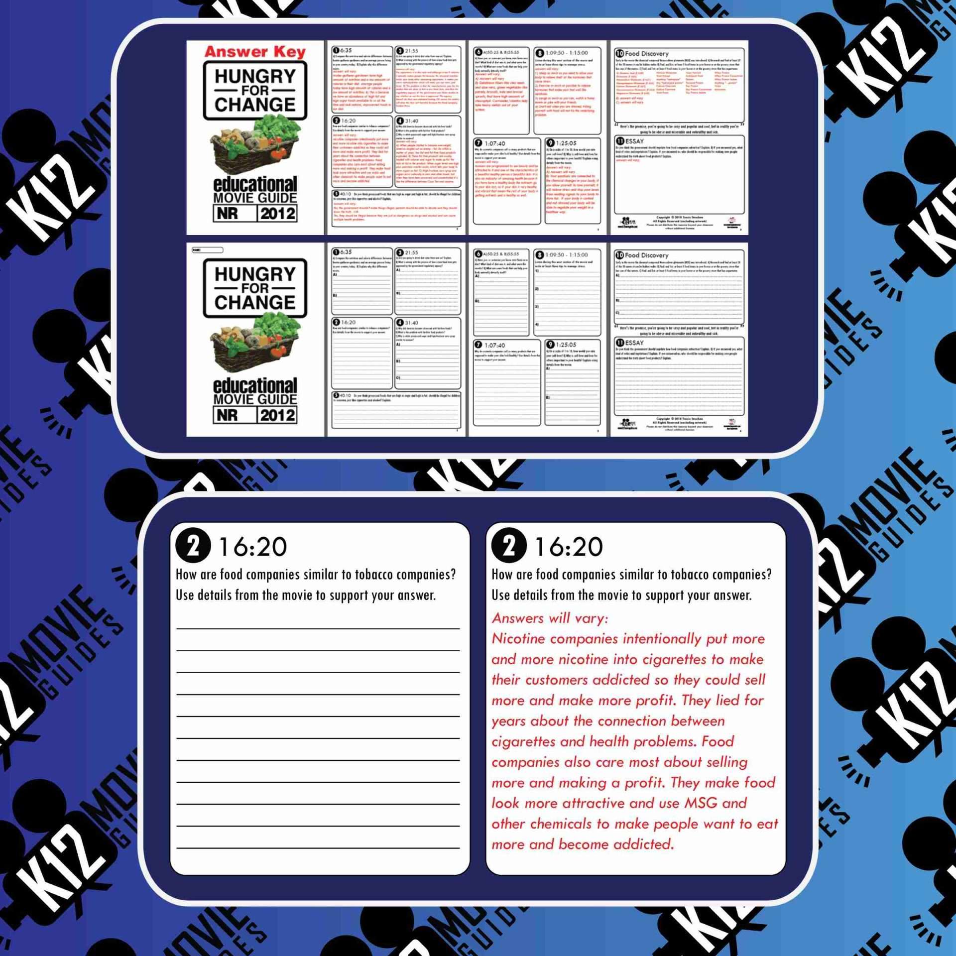 Hungry For Change Documentary Movie Guide | Questions | Worksheet (2012) Sample