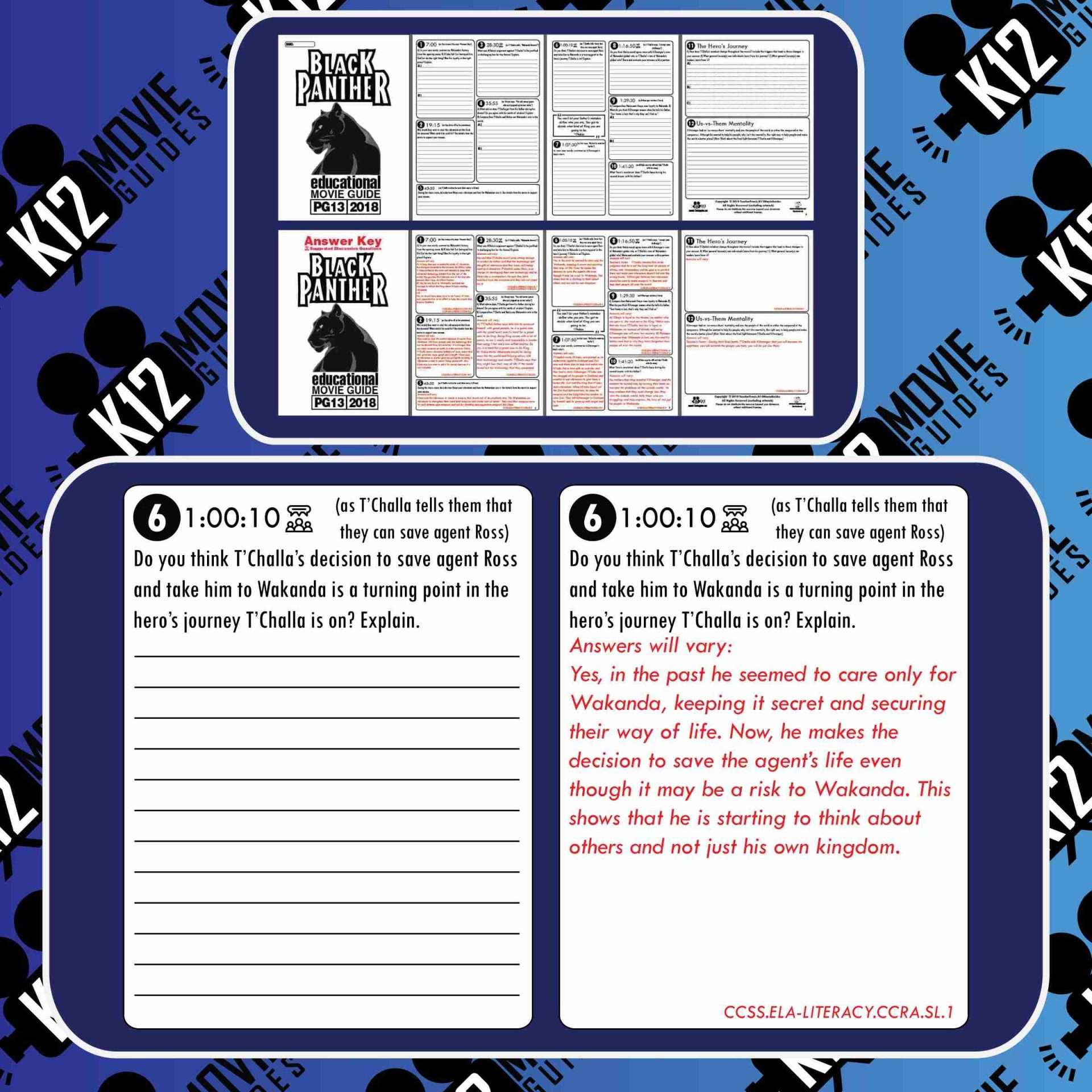 Black Panther Movie Guide | Questions | Worksheet | Google Form (PG13 - 2018) Free Sample