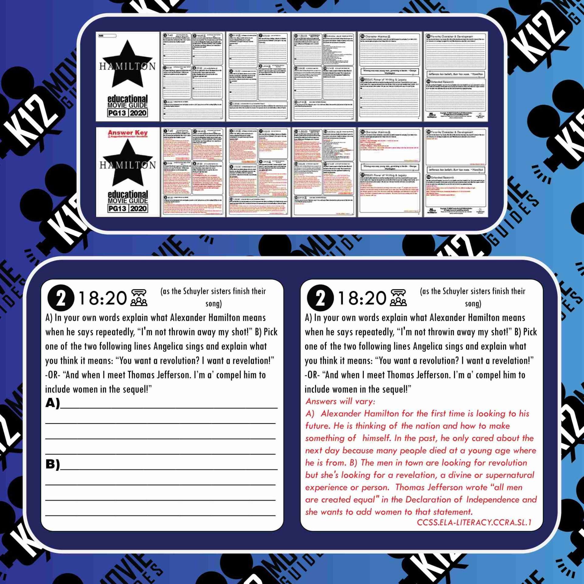 Hamilton Movie (Broadway Musical) Guide | Questions | Google Forms (PG13 - 2020) Free Sample