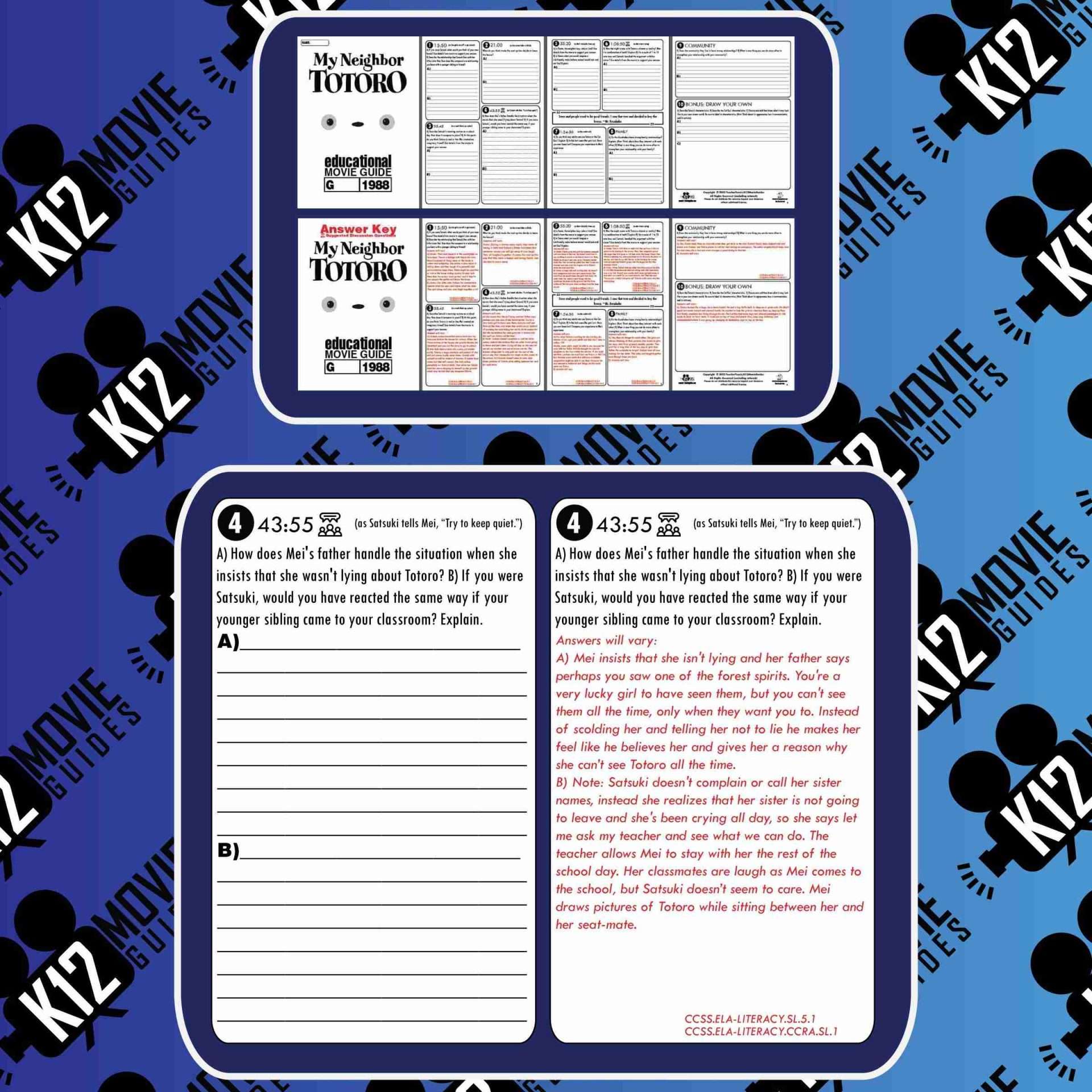 My Neighbor Totoro Movie Guide | Worksheet | Google Slides (G - 1988) Sample