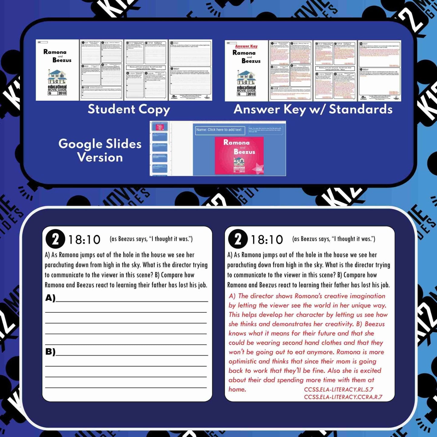 Ramona and Beezus Movie Guide | Worksheet | Questions (G - 2010) Sample