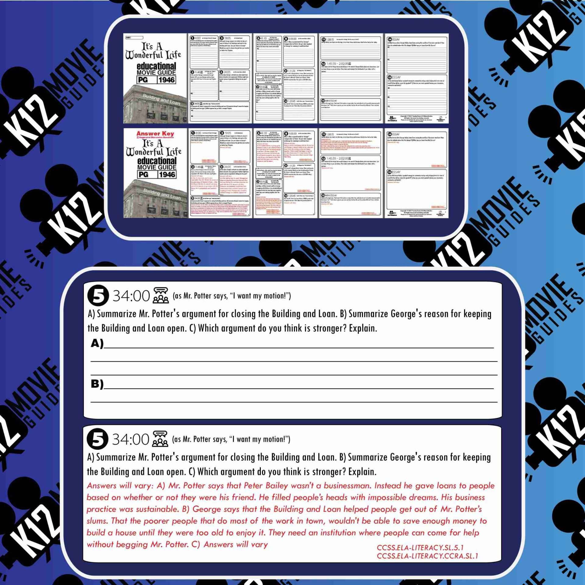 It's a Wonderful Life Movie Guide | Questions | Worksheet | Google Form(PG-1946) Free Sample