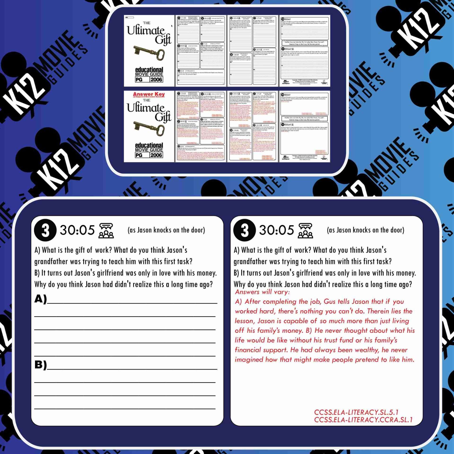 The Ultimate Gift Movie Guide | Questions | Worksheet (PG - 2006) Free Sample