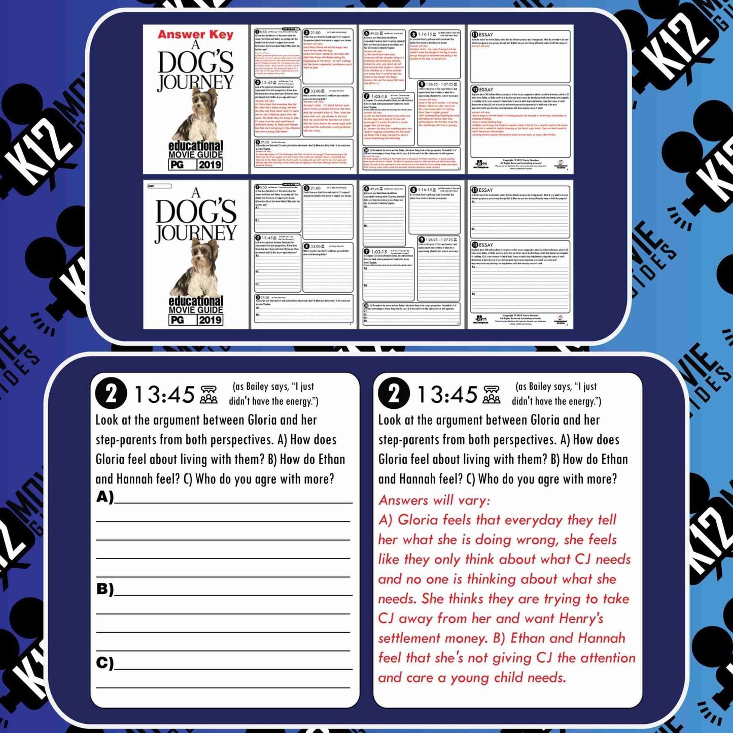 A Dog's Journey Movie Guide | Questions | Worksheet (PG - 2019) Free Sample