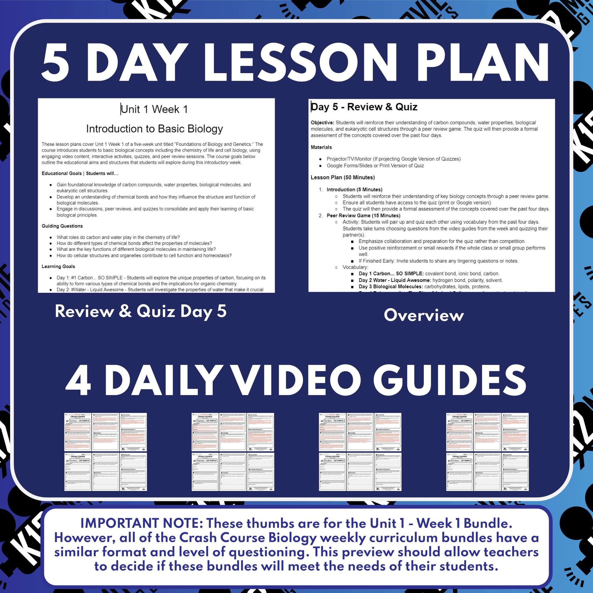 Crash Course Biology | U1W1 | 5 Day FREE Science Curriculum Sample