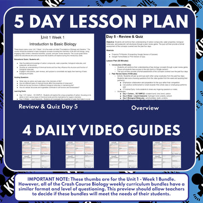 Crash Course Biology | U1W1 | 5 Day FREE Science Curriculum Sample